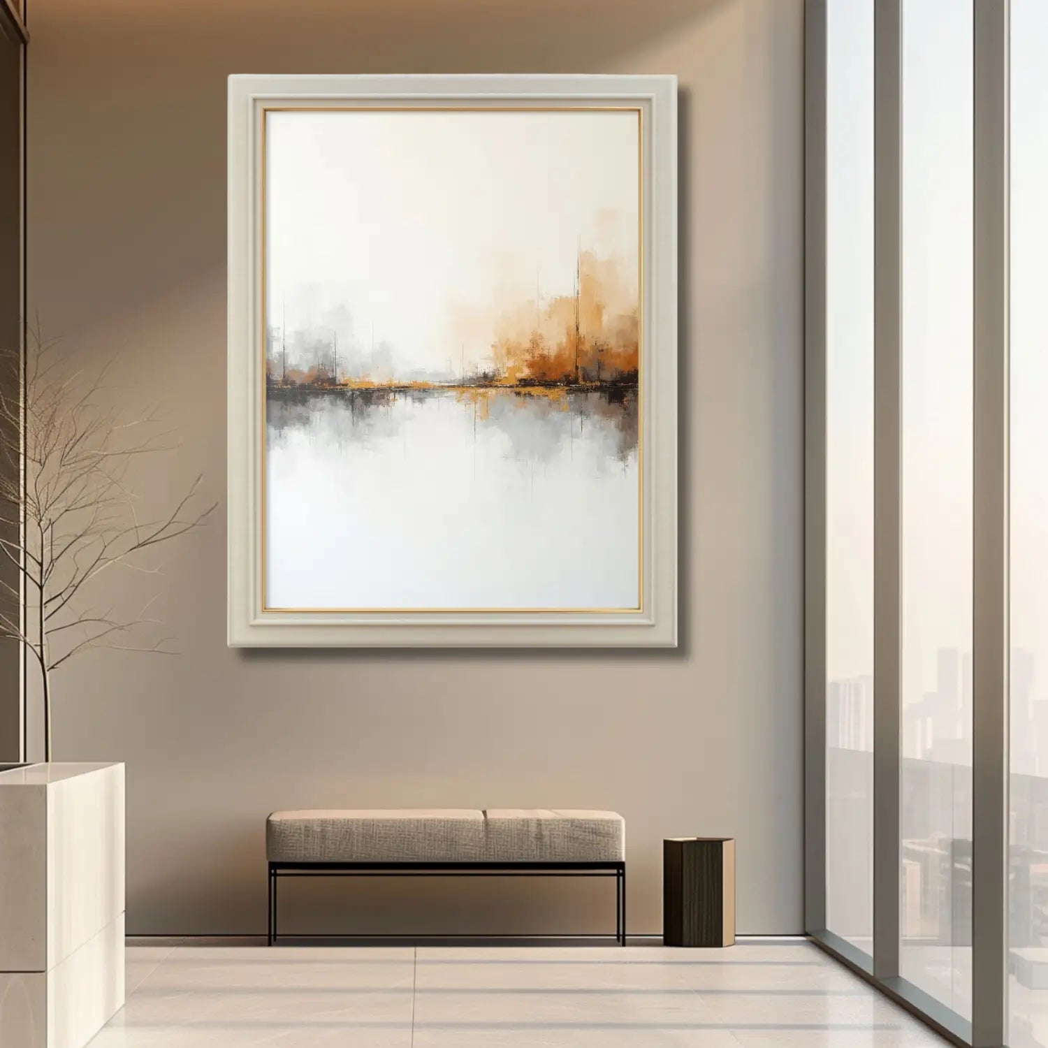 Shadows and Whispers - Abstract landscape in brown and orange digital art