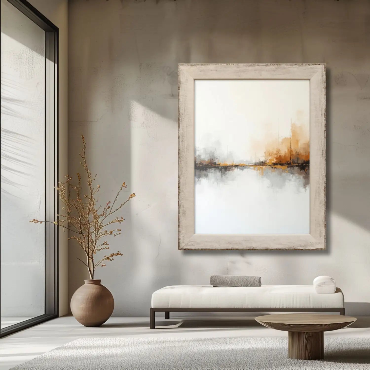 Shadows and Whispers - Abstract landscape in brown and orange digital art