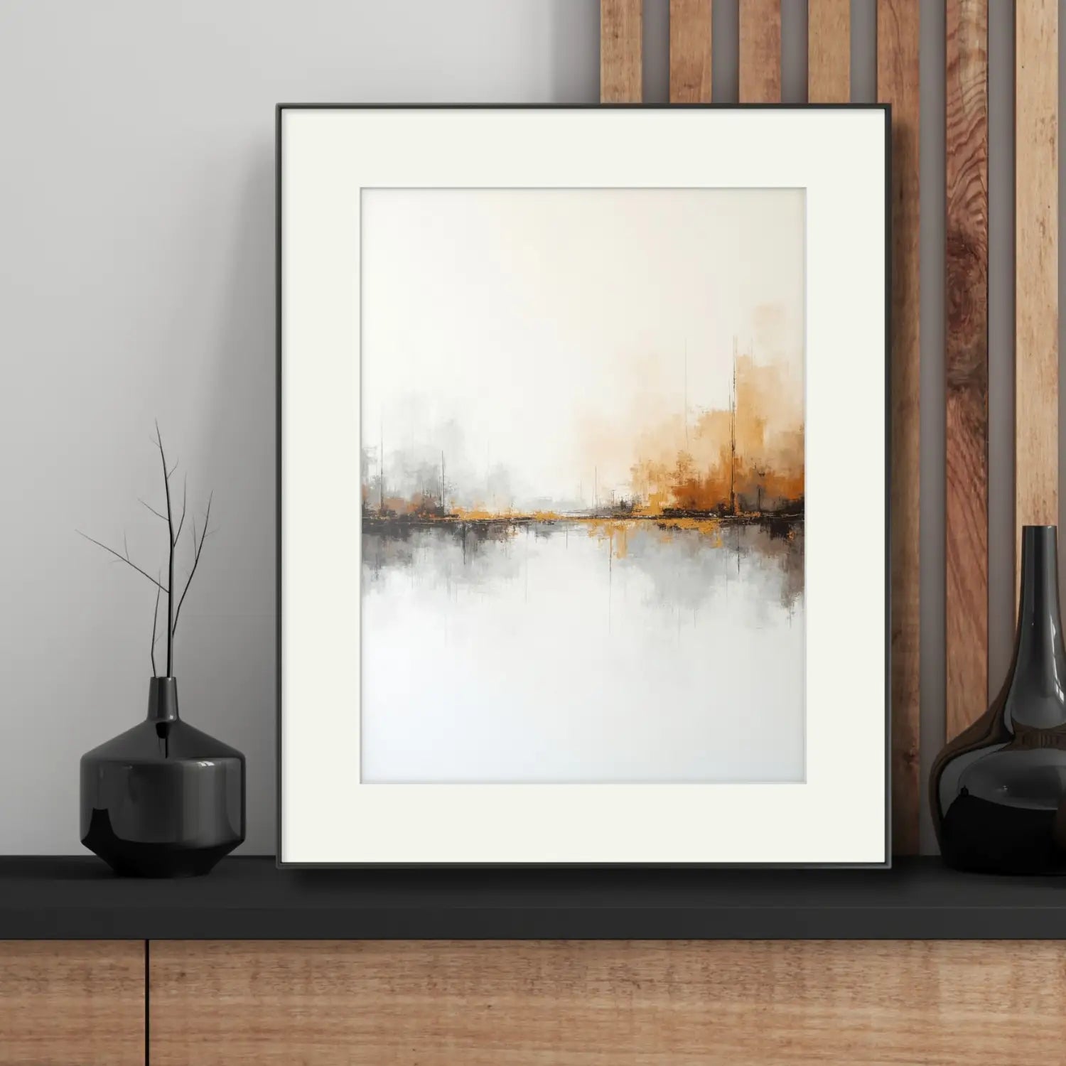 Shadows and Whispers - Abstract landscape in brown and orange digital art