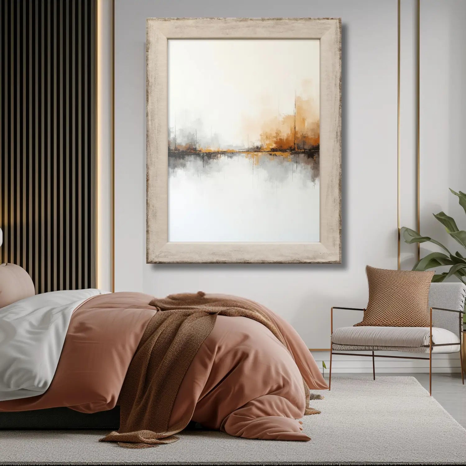 Shadows and Whispers - Abstract landscape in brown and orange digital art