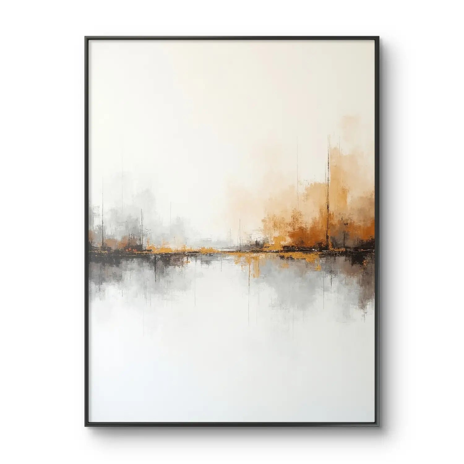 Shadows and Whispers - Abstract landscape in brown and orange digital art