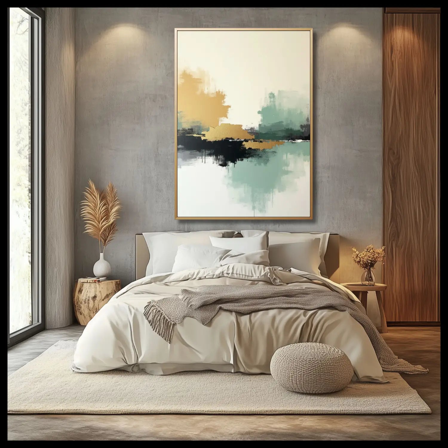 Whispers of elegance - Minimalist abstract gold & black digital art