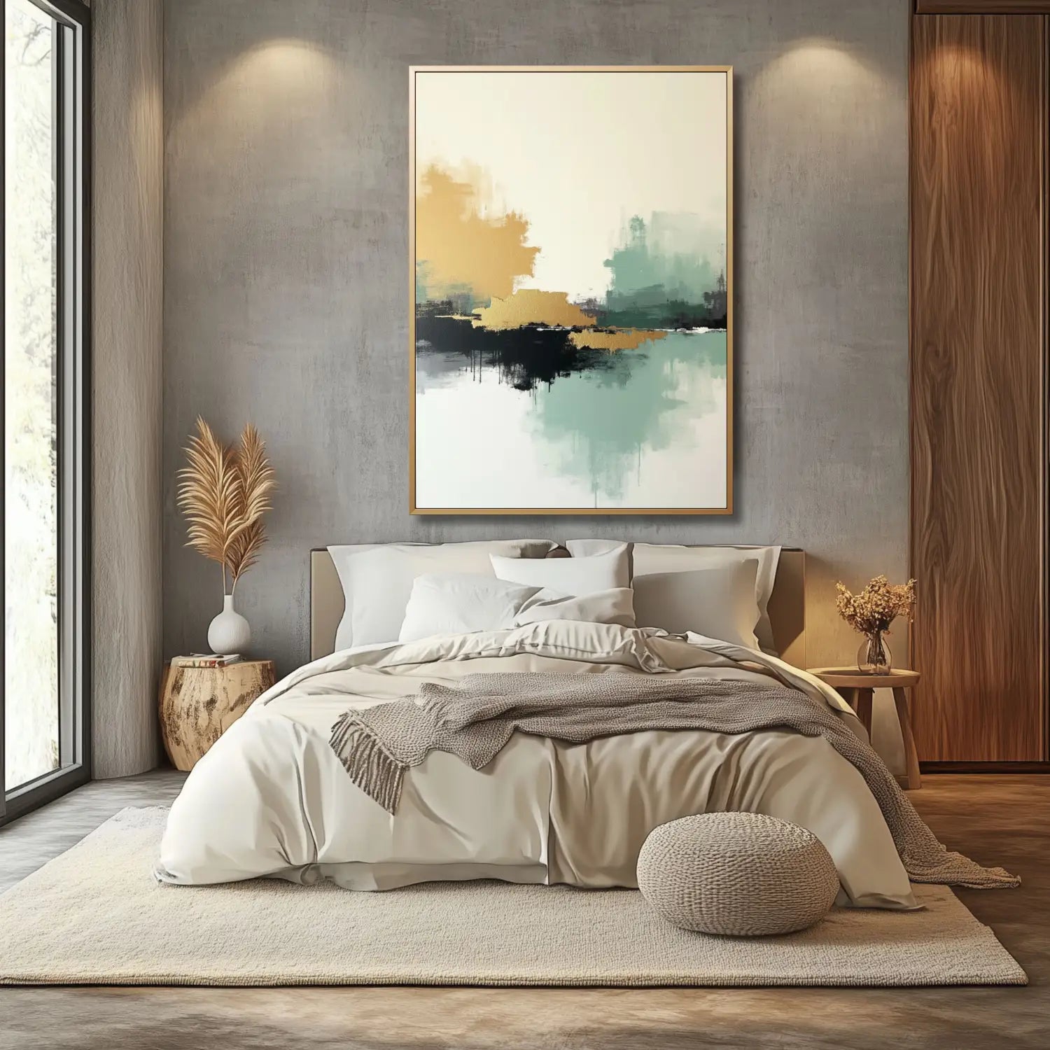 Whispers of elegance - Minimalist abstract gold & black digital art