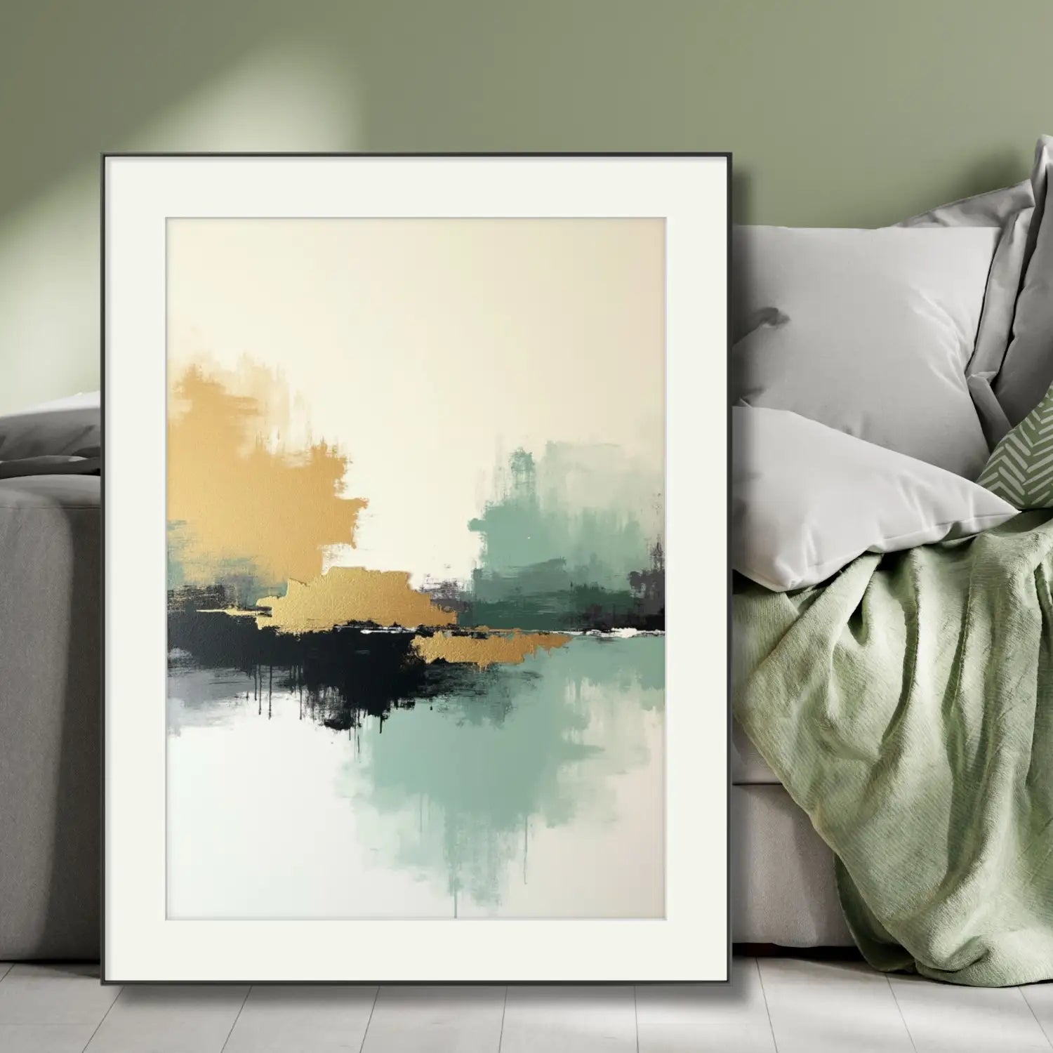 Whispers of elegance - Minimalist abstract gold & black digital art