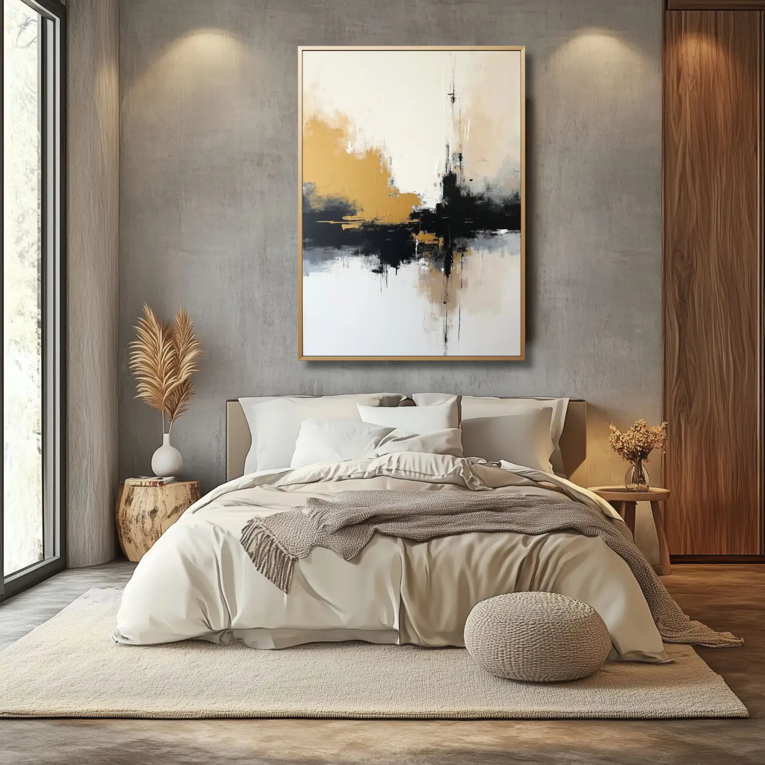 Luxurious Elegance - Modern minimalist abstract black and white digital art