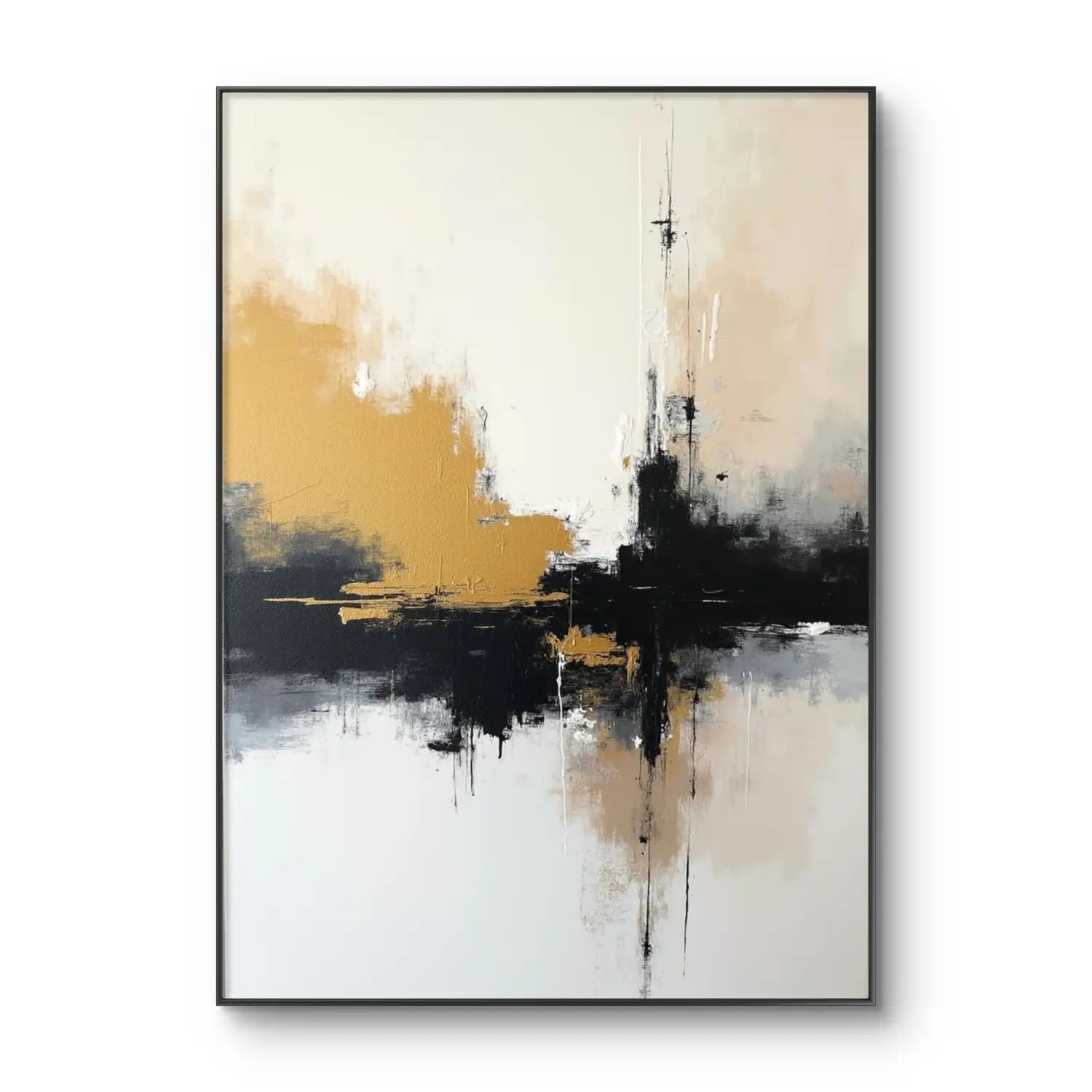 Luxurious Elegance - Modern minimalist abstract black and white digital art