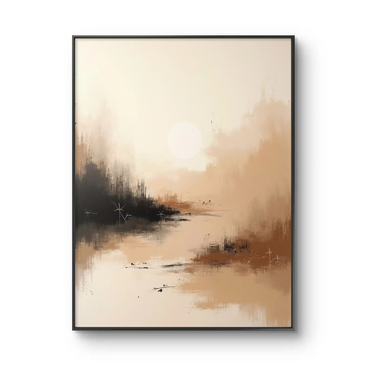 Terracotta Solace - Minimalist landscape digital art print