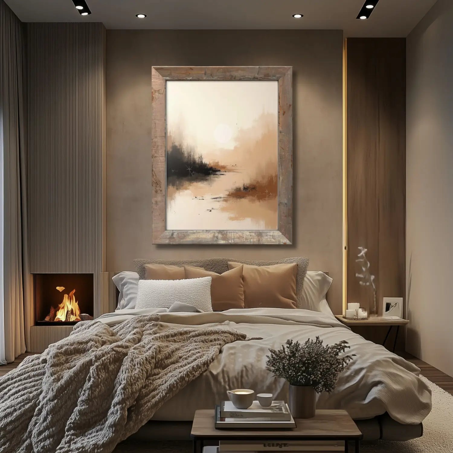 Terracotta Solace - Minimalist landscape digital art print