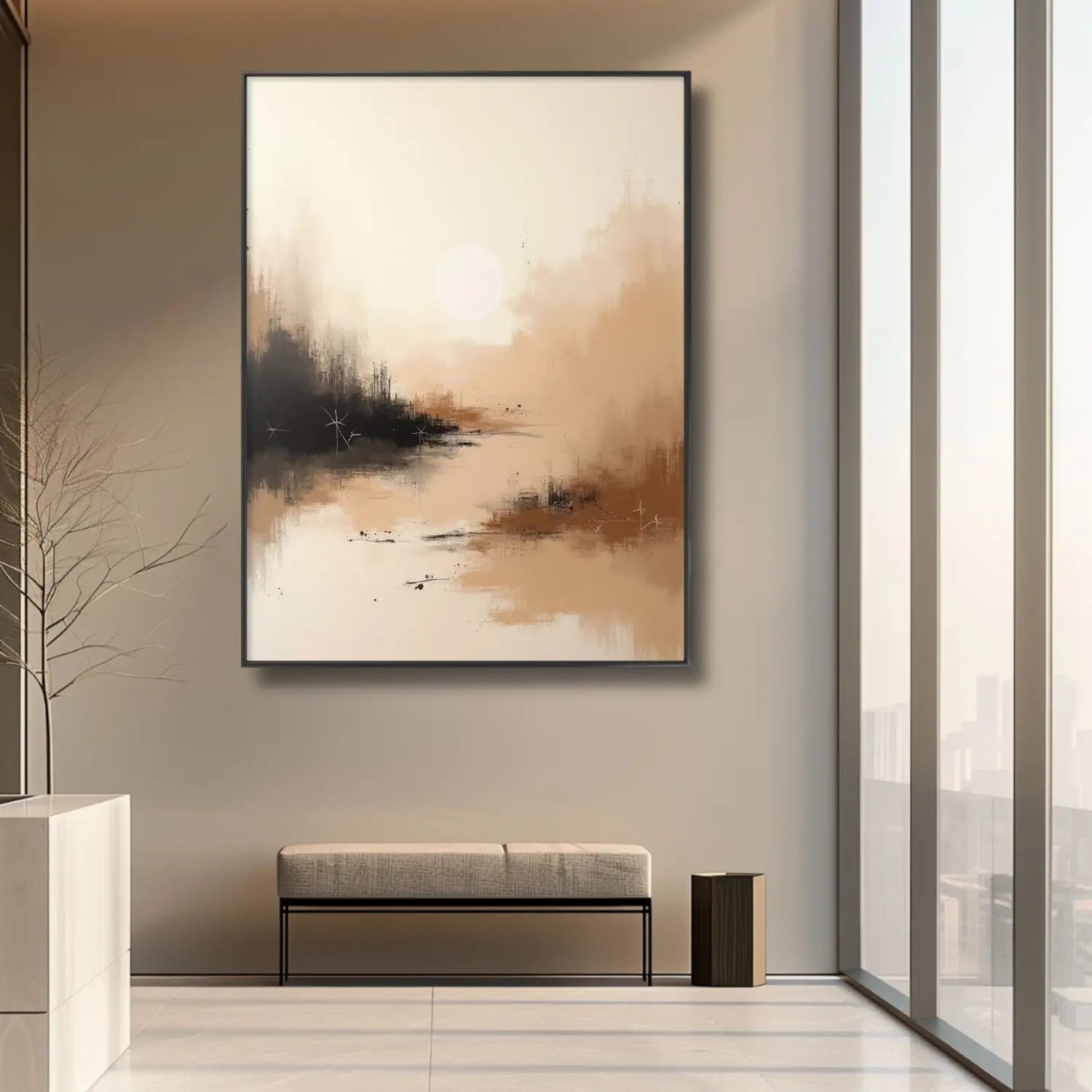 Terracotta Solace - Minimalist landscape digital art print