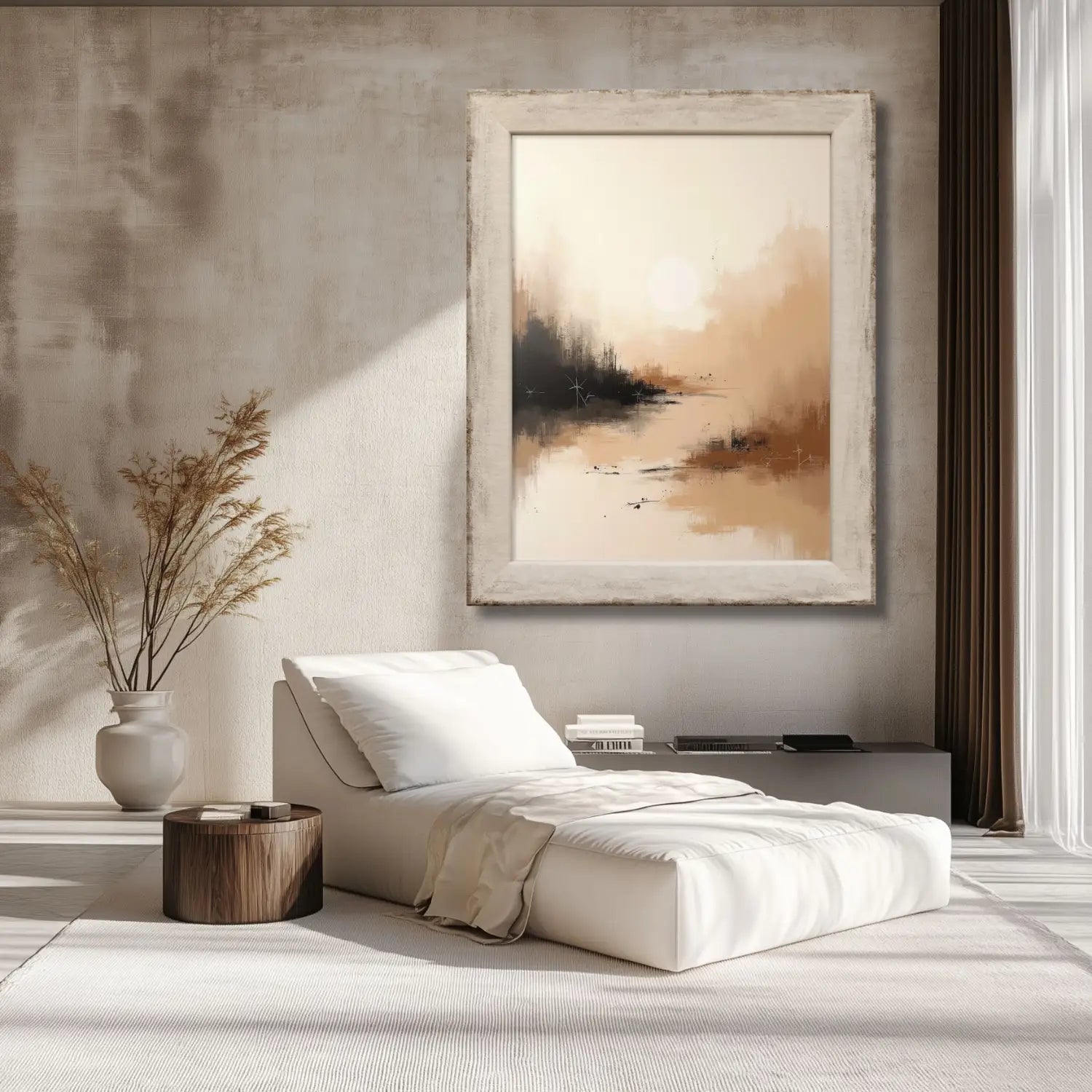 Terracotta Solace - Minimalist landscape digital art print