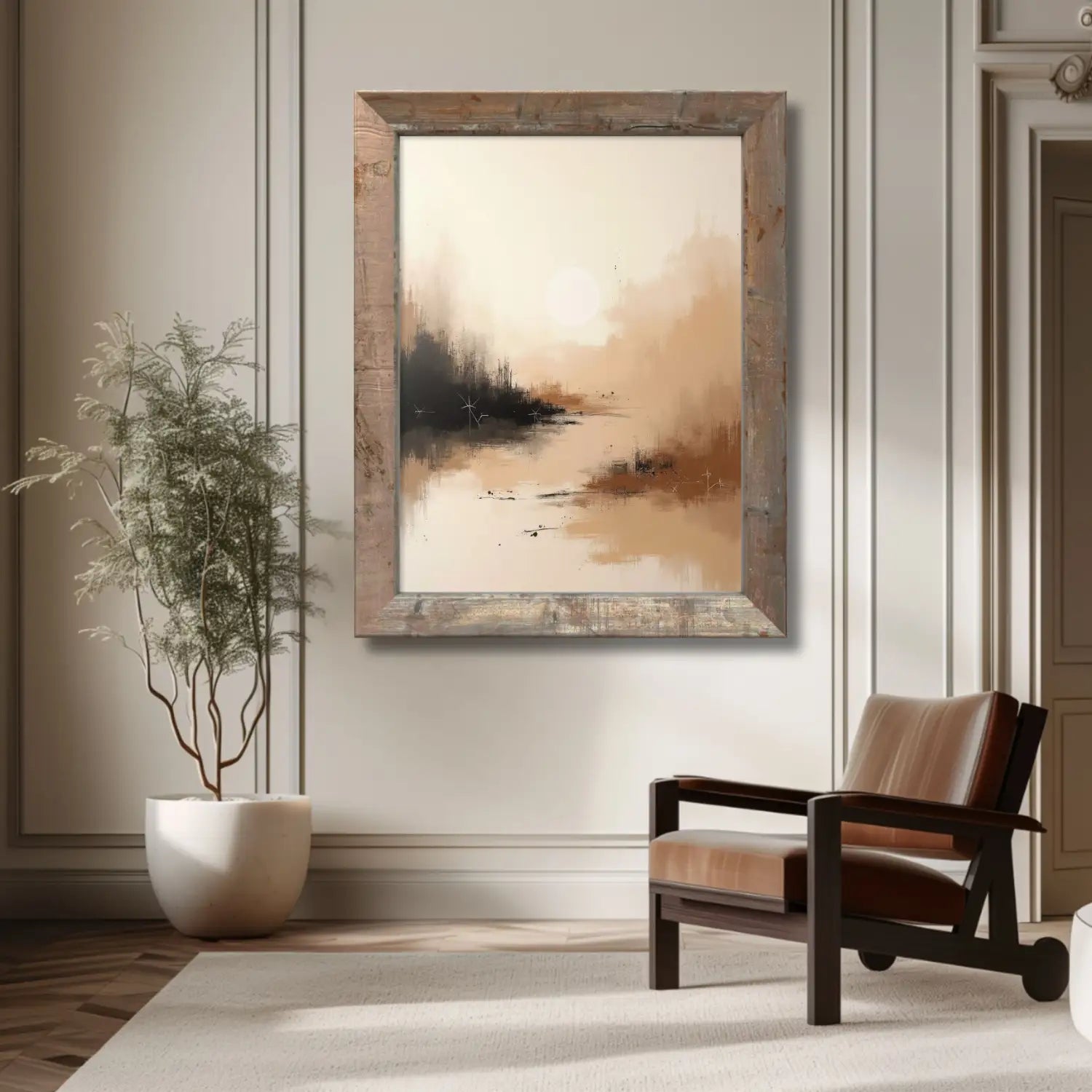 Terracotta Solace - Minimalist landscape digital art print