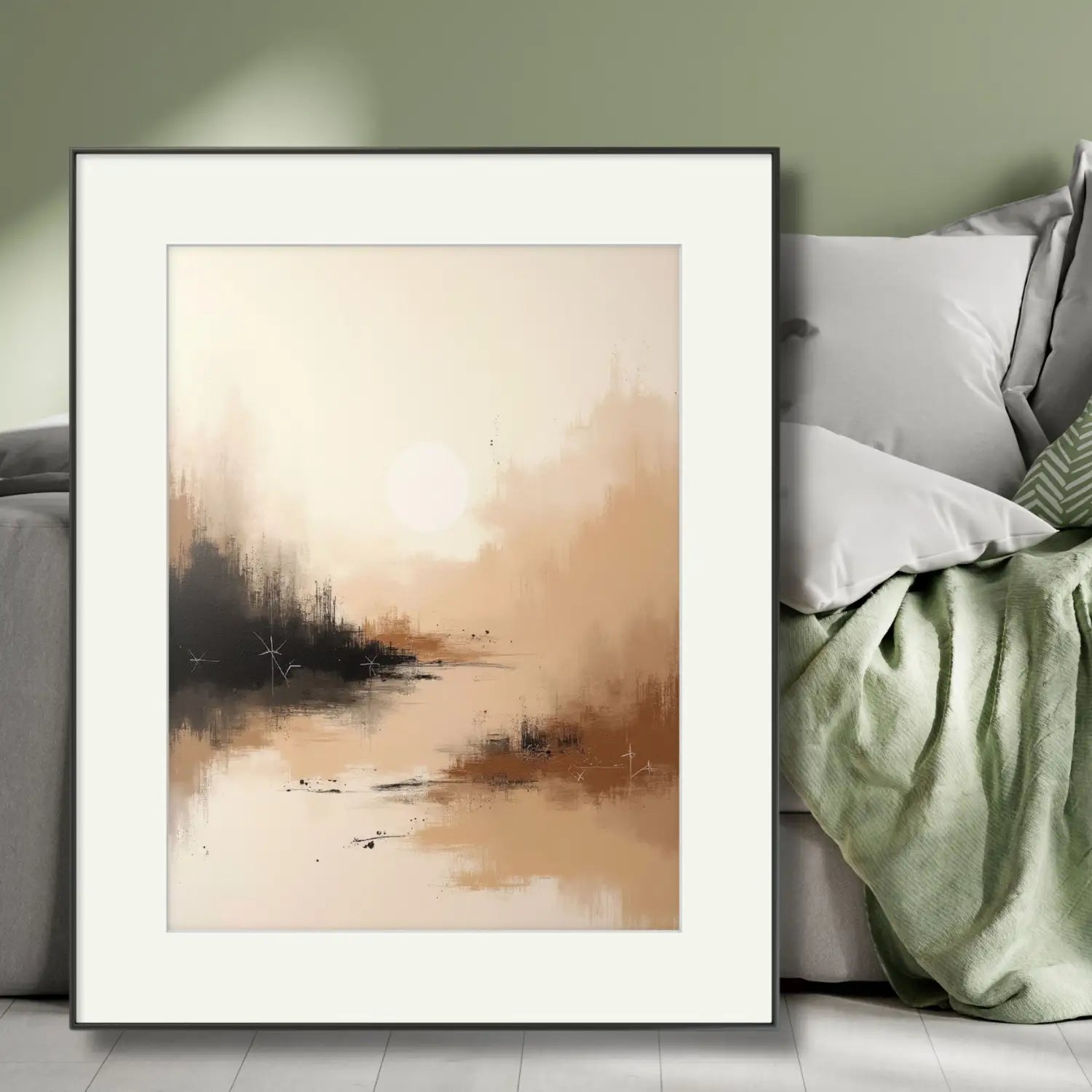 Terracotta Solace - Minimalist landscape digital art print