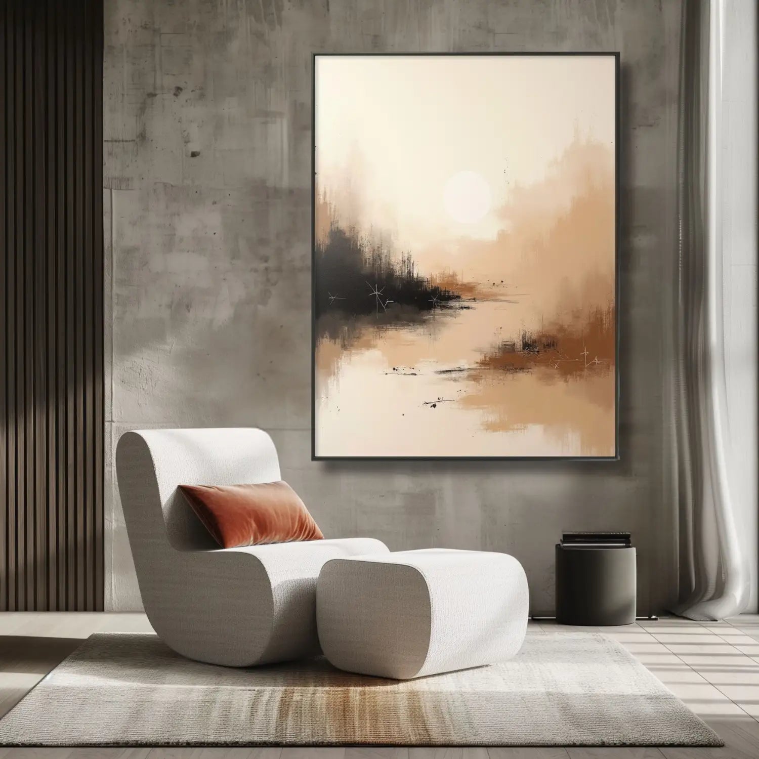 Terracotta Solace - Minimalist landscape digital art print