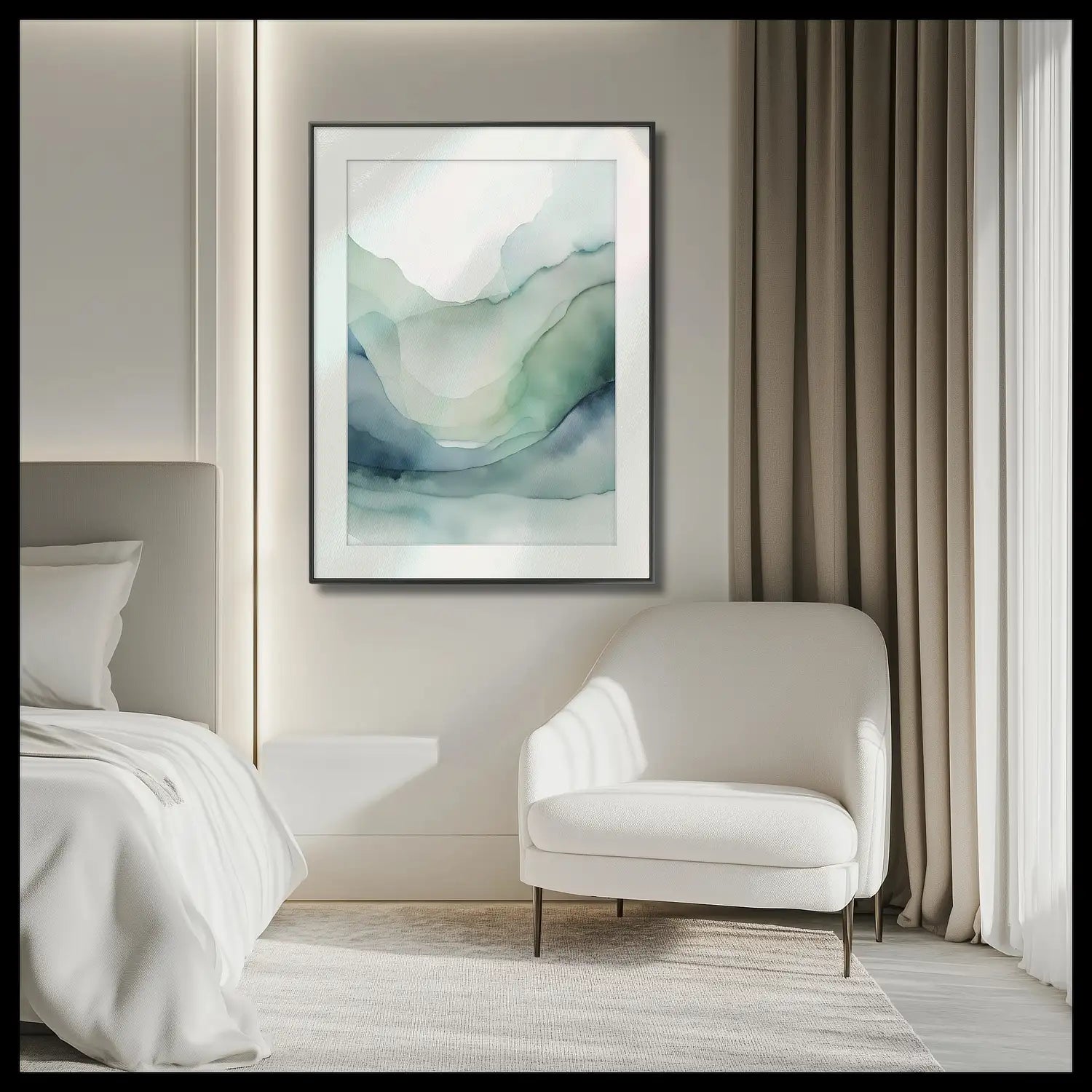 Sea Breeze - Calming Elegance, Wall Art in Teal.