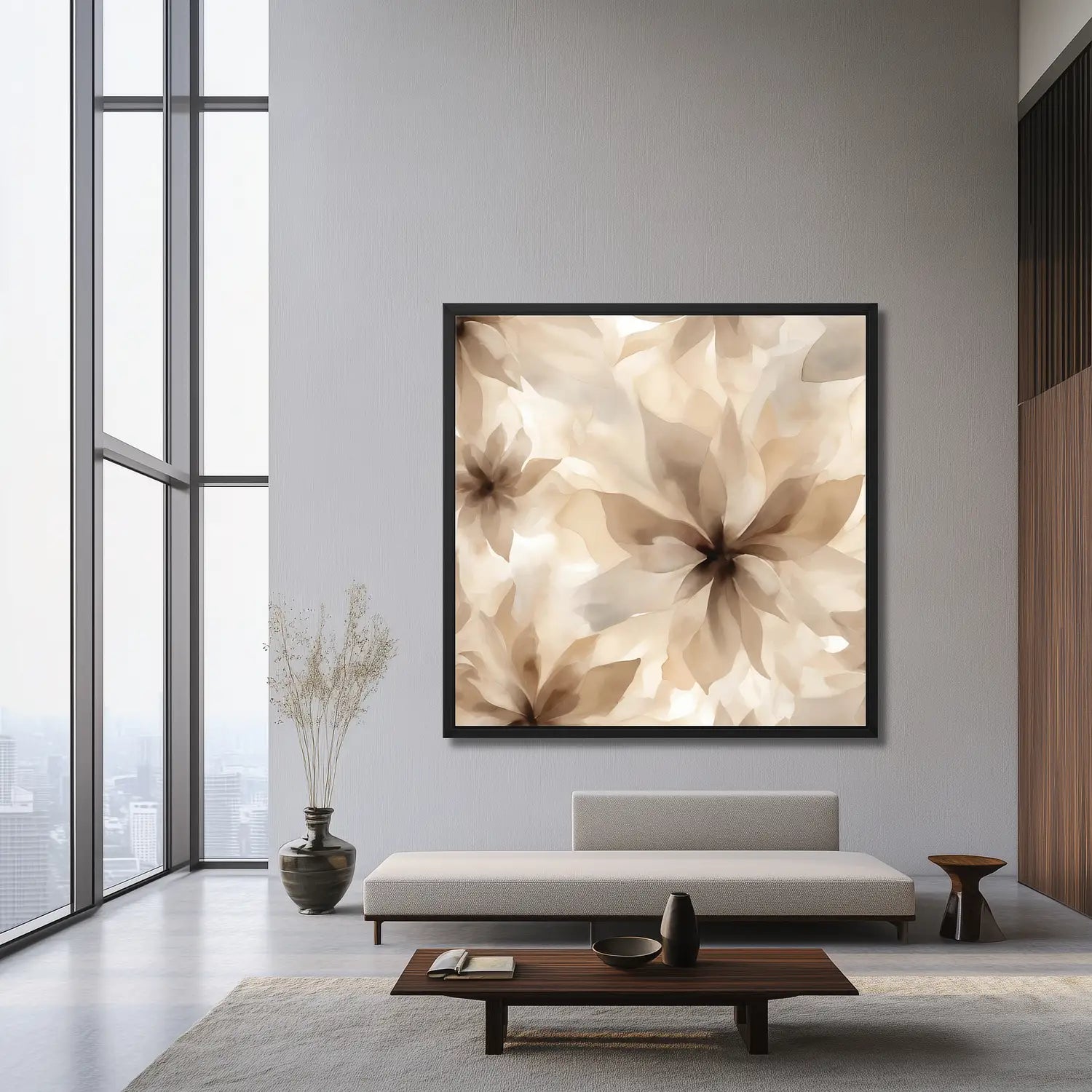 Solace - Minimalist Floral Canvas Wall art