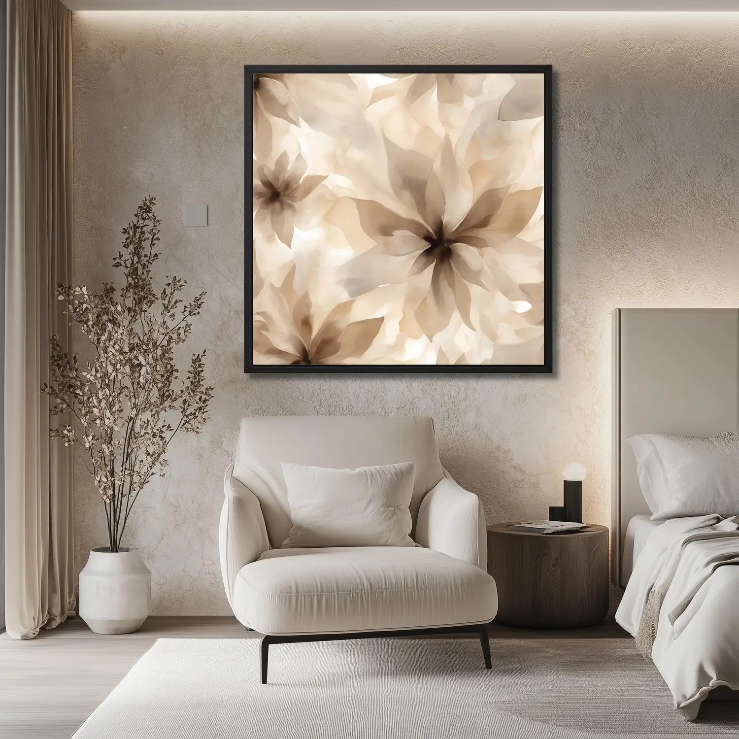 Solace - Minimalist Floral Canvas Wall art