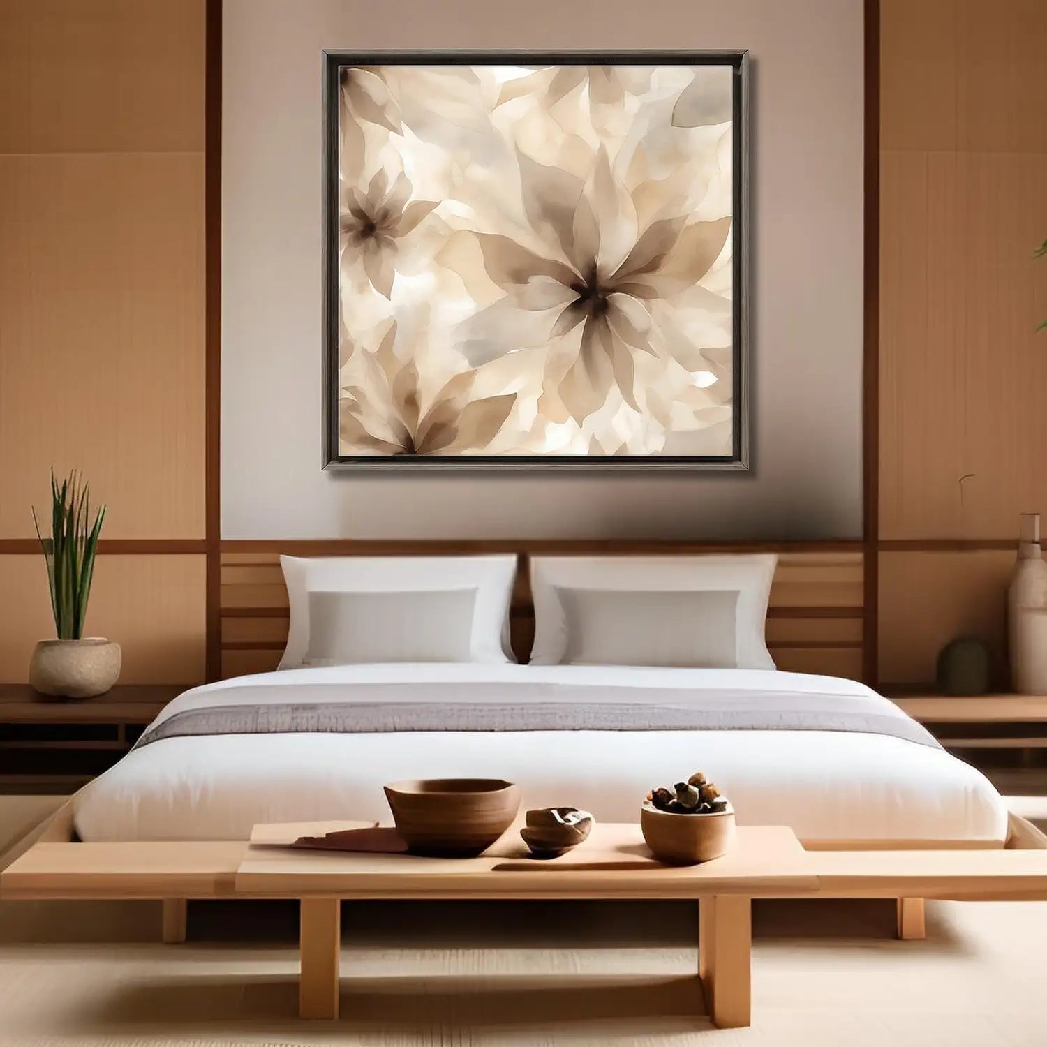 Solace - Minimalist Floral Canvas Wall art