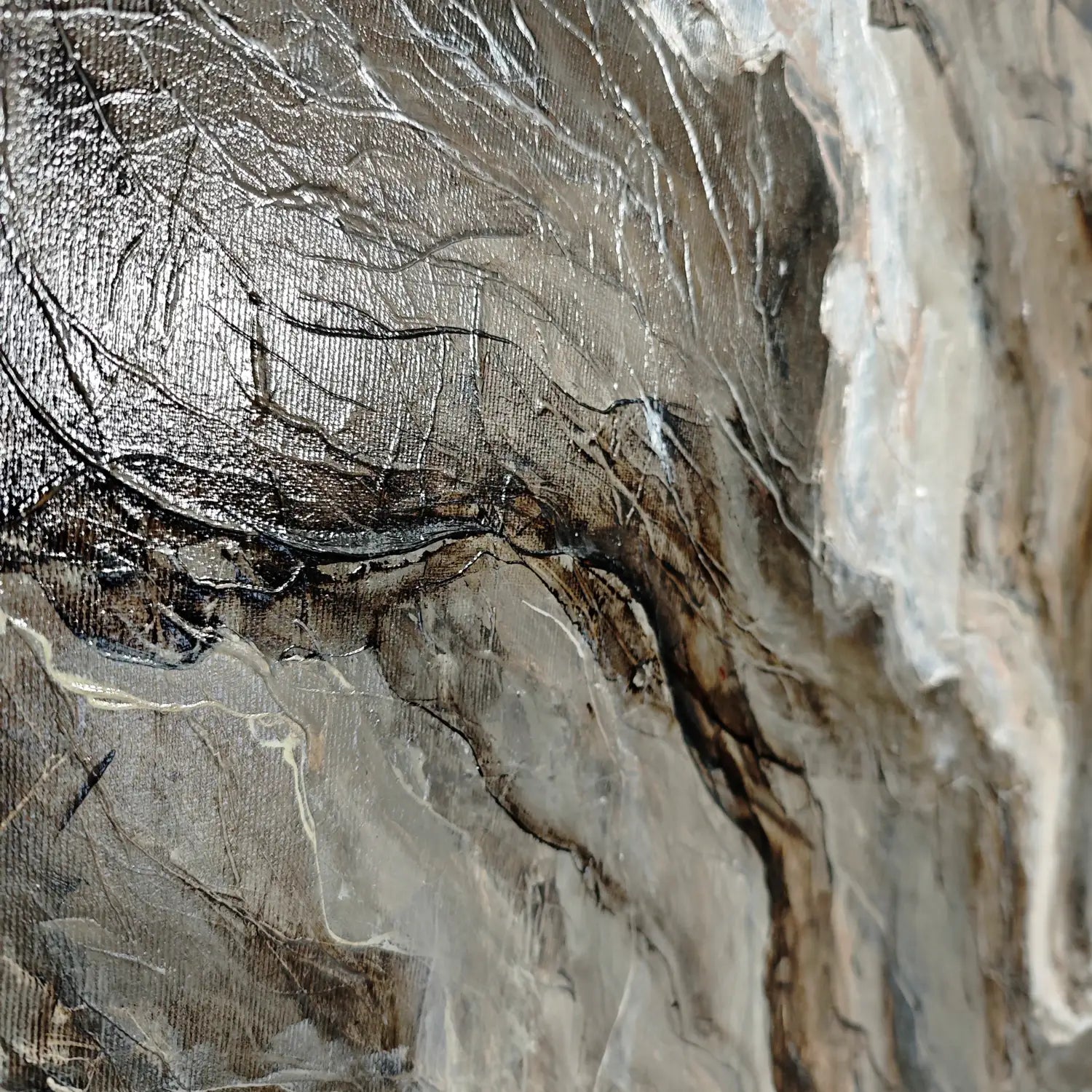 The Unfolding - modern abstract painting in brown