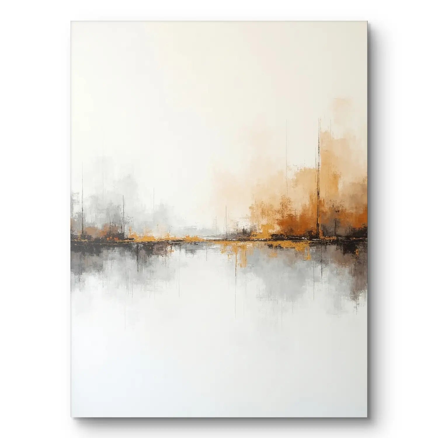 Shadows and Whispers - Abstract landscape in brown and orange digital art