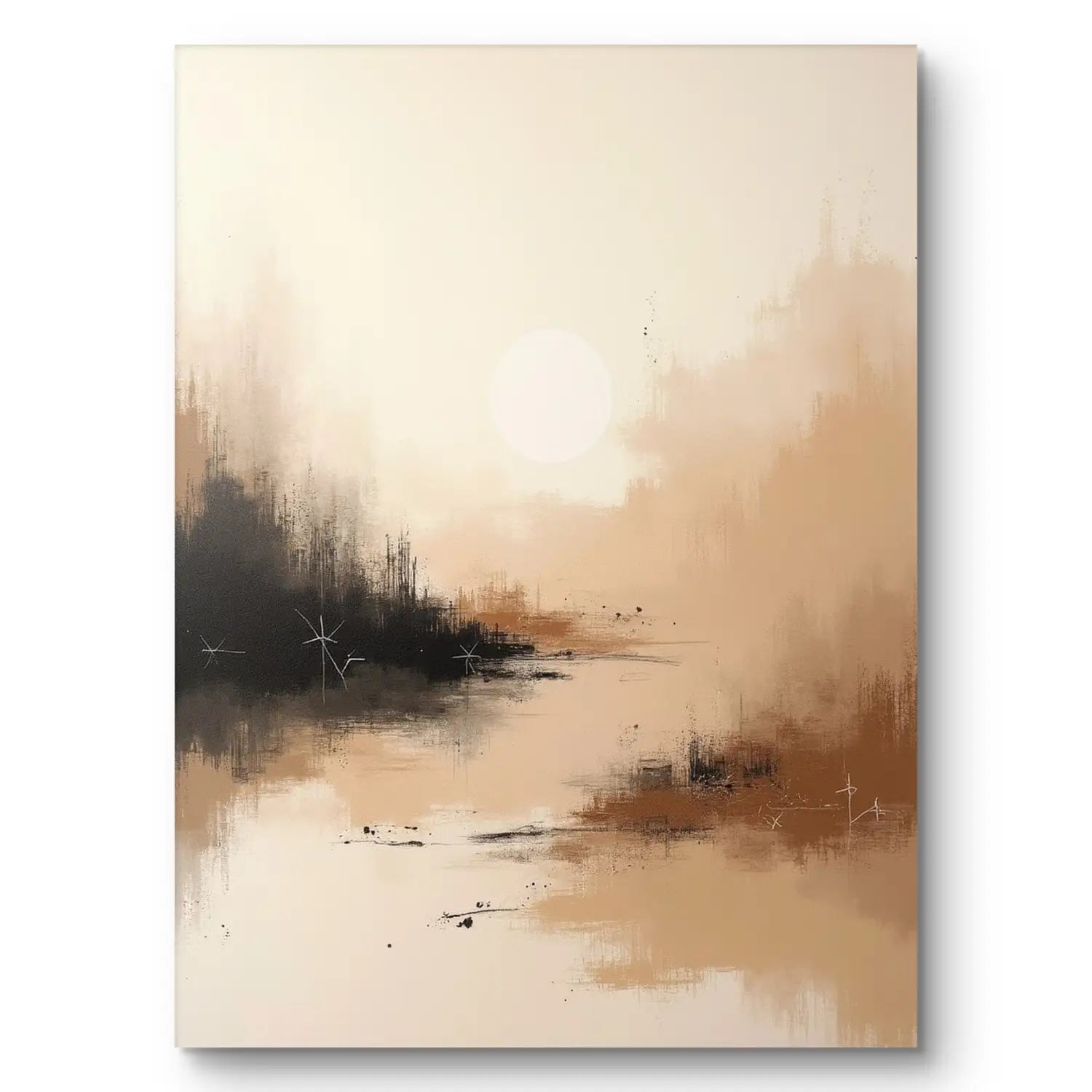 Terracotta Solace - Minimalist landscape digital art print