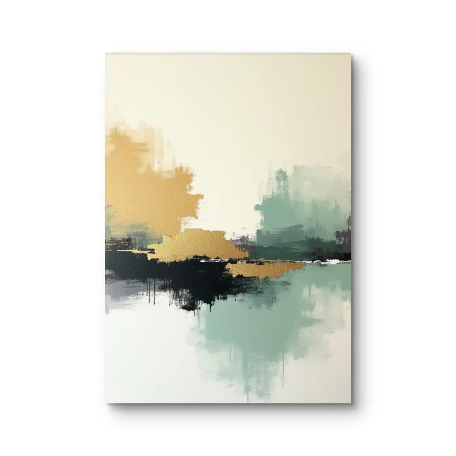 Whispers of elegance - Minimalist abstract gold & black digital art