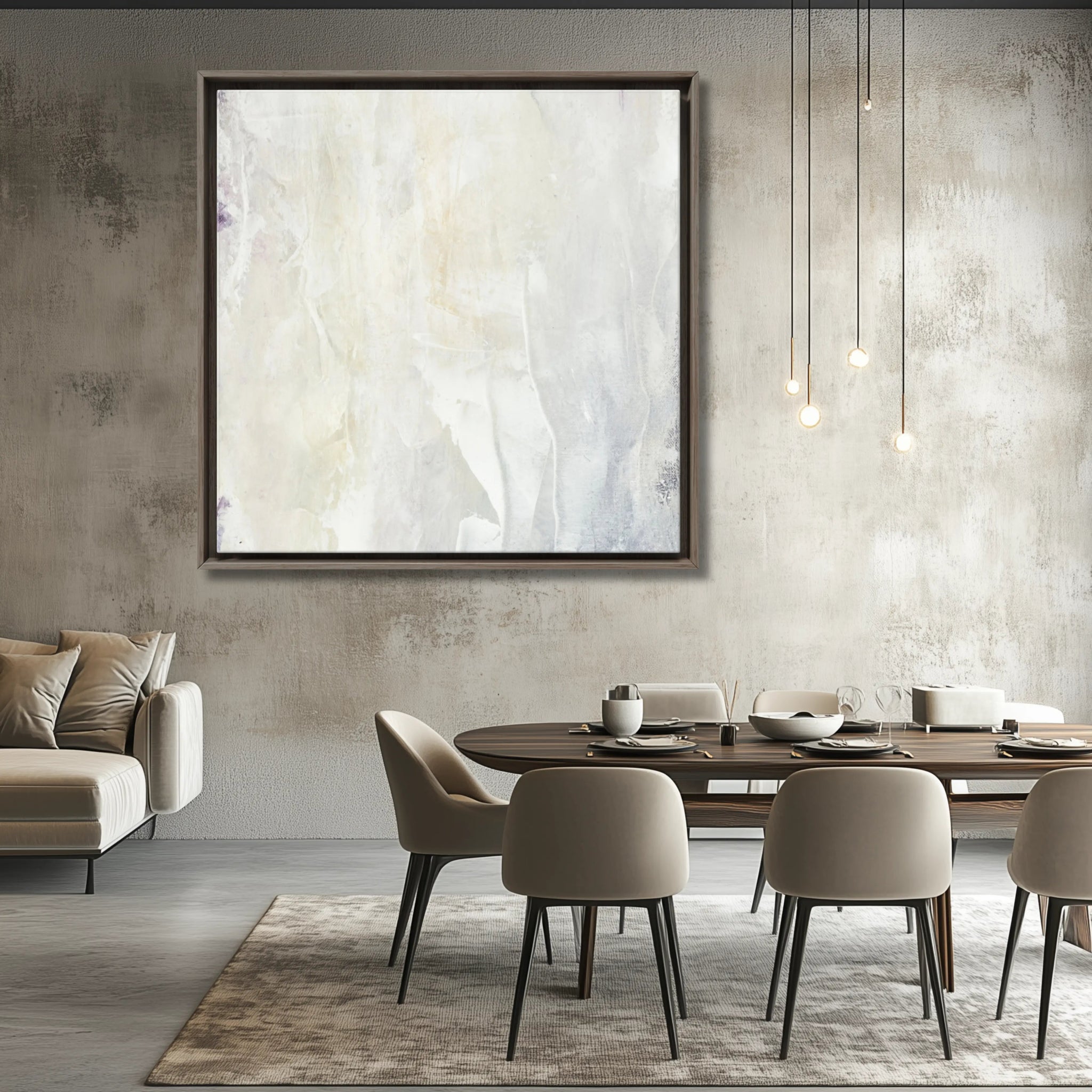 Creamy Finesse | Framed Monochrome Canvas Art - Anez Ka Arts Luxury Wall Art