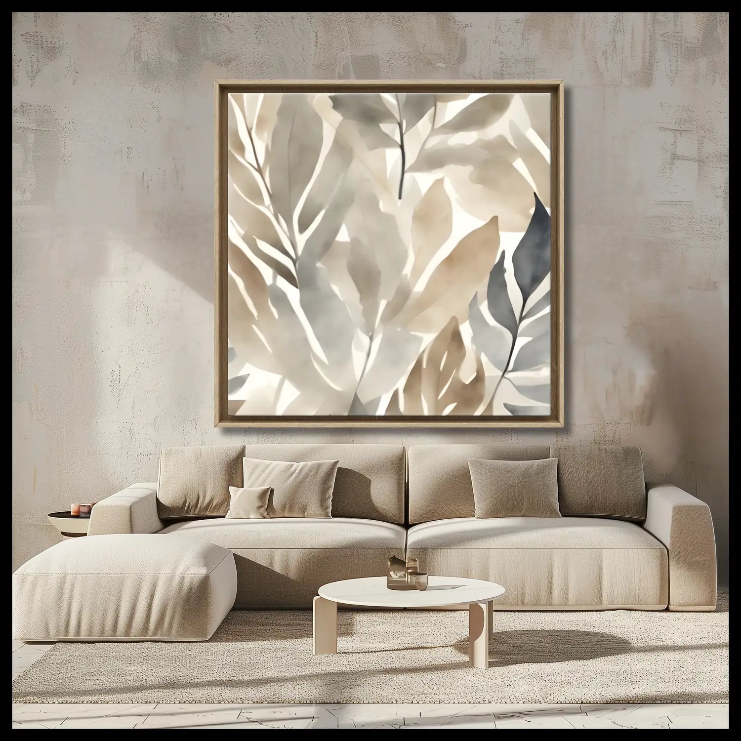Launge - Framed floral canvas print