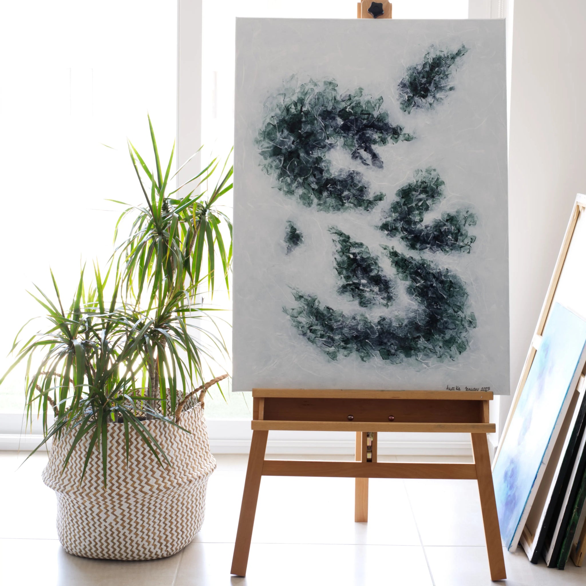 Lighter Than Air | Elegant and Tranquil Abstract Painting - Anez Ka Arts Luxury Wall Art