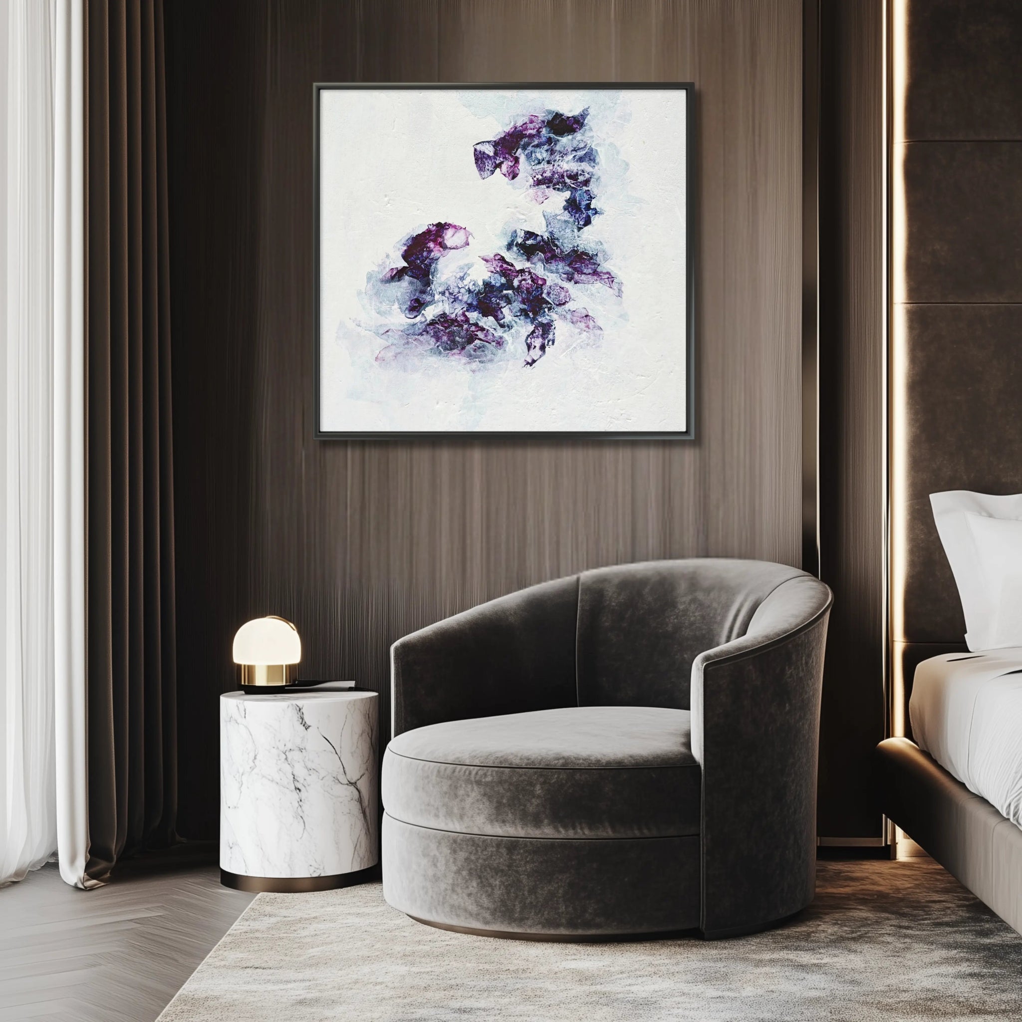 Purple Sapphire | Exclusive Framed Fine Art Print - Anez Ka Arts Luxury Wall Art