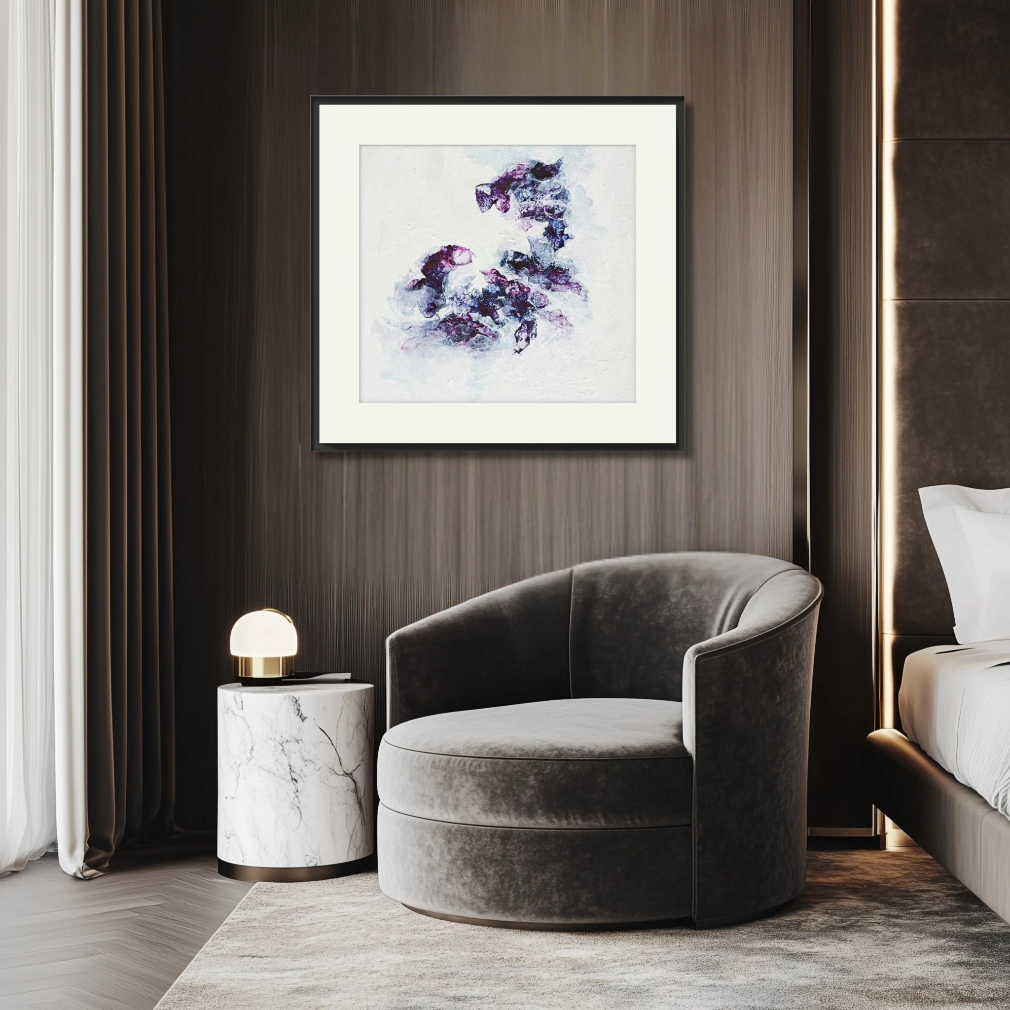 Purple Sapphire | Exclusive Framed Fine Art Print - Anez Ka Arts Luxury Wall Art