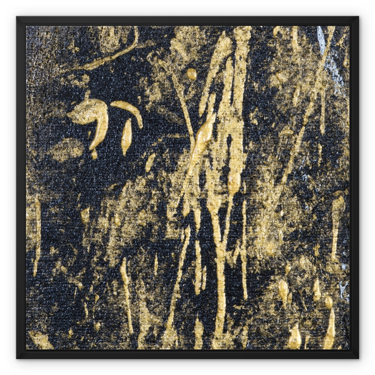 Noir Prosperity – gerahmte schwarze Leinwandkunst