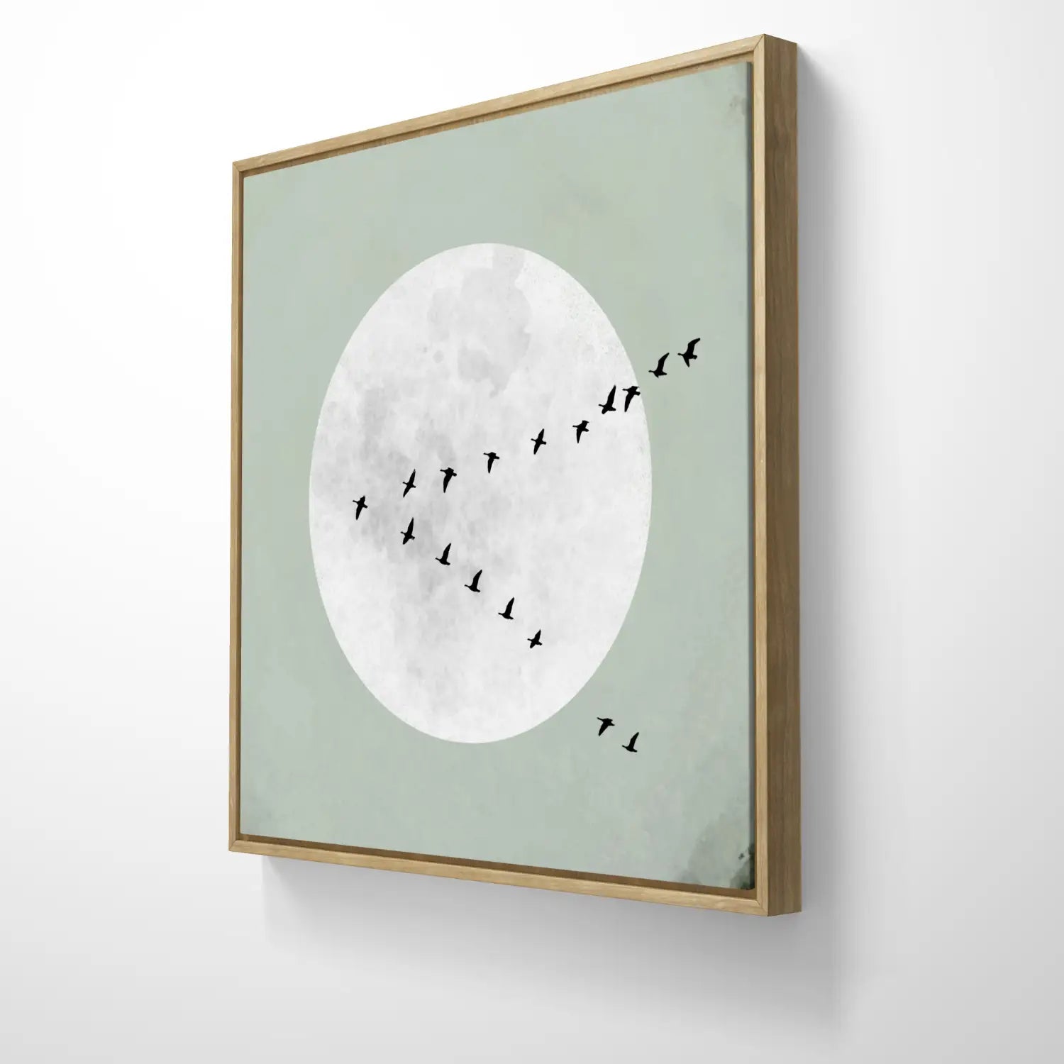 Beyond stillness - Sage green Japandi inspired canvas art print square