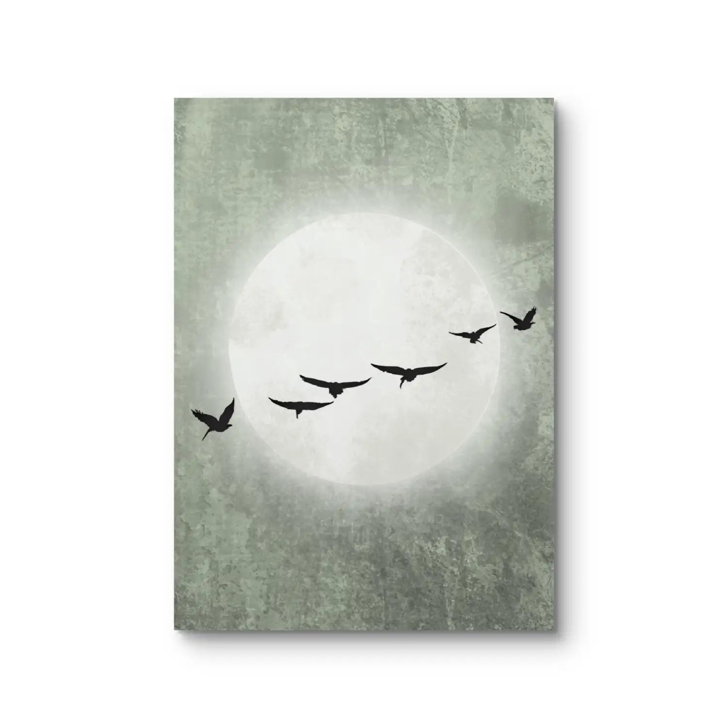 Beyond tranquillity - Sage green Japandi Moon Art on Paper
