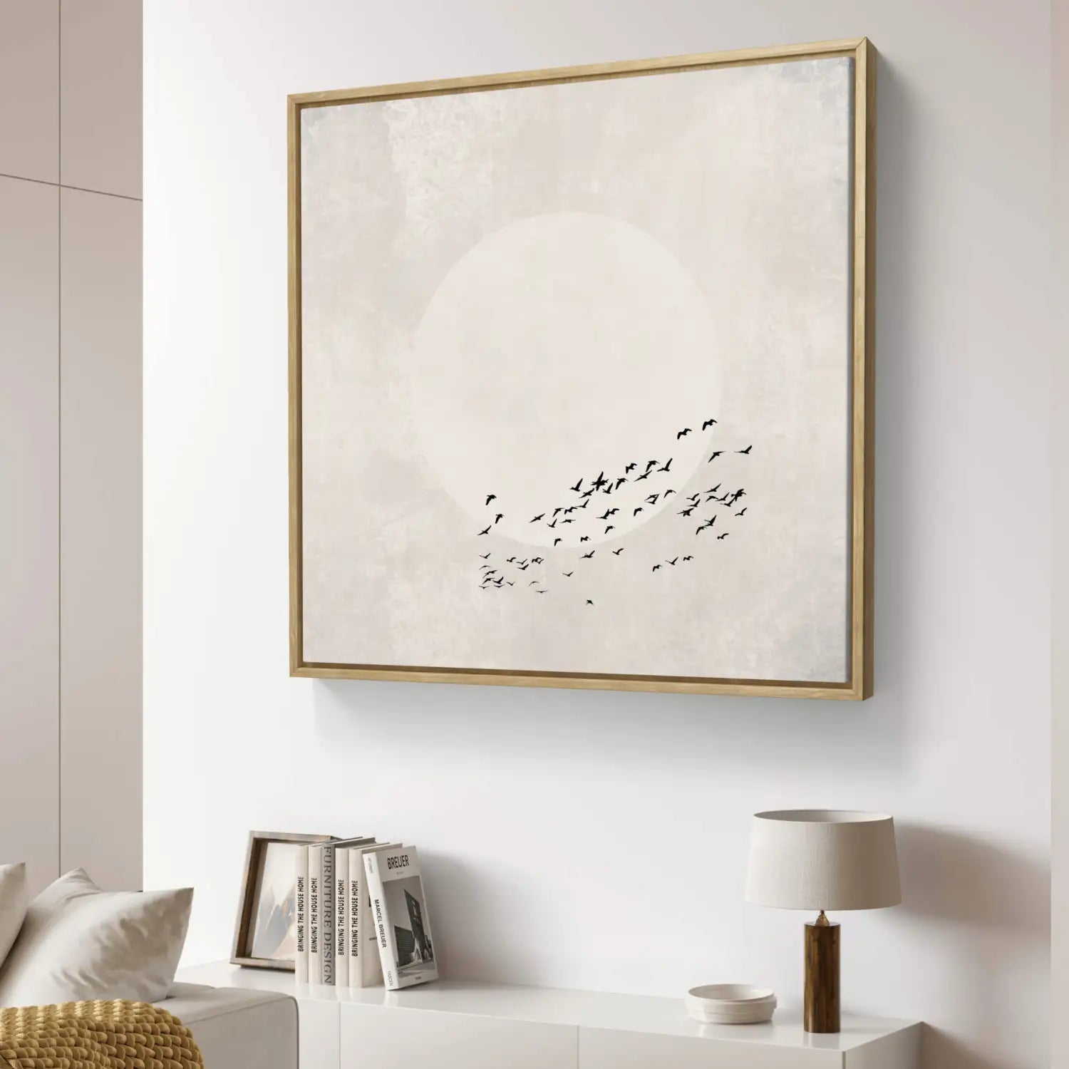 Beyond the light - Neutral Japandi Canvas Fine Art Print