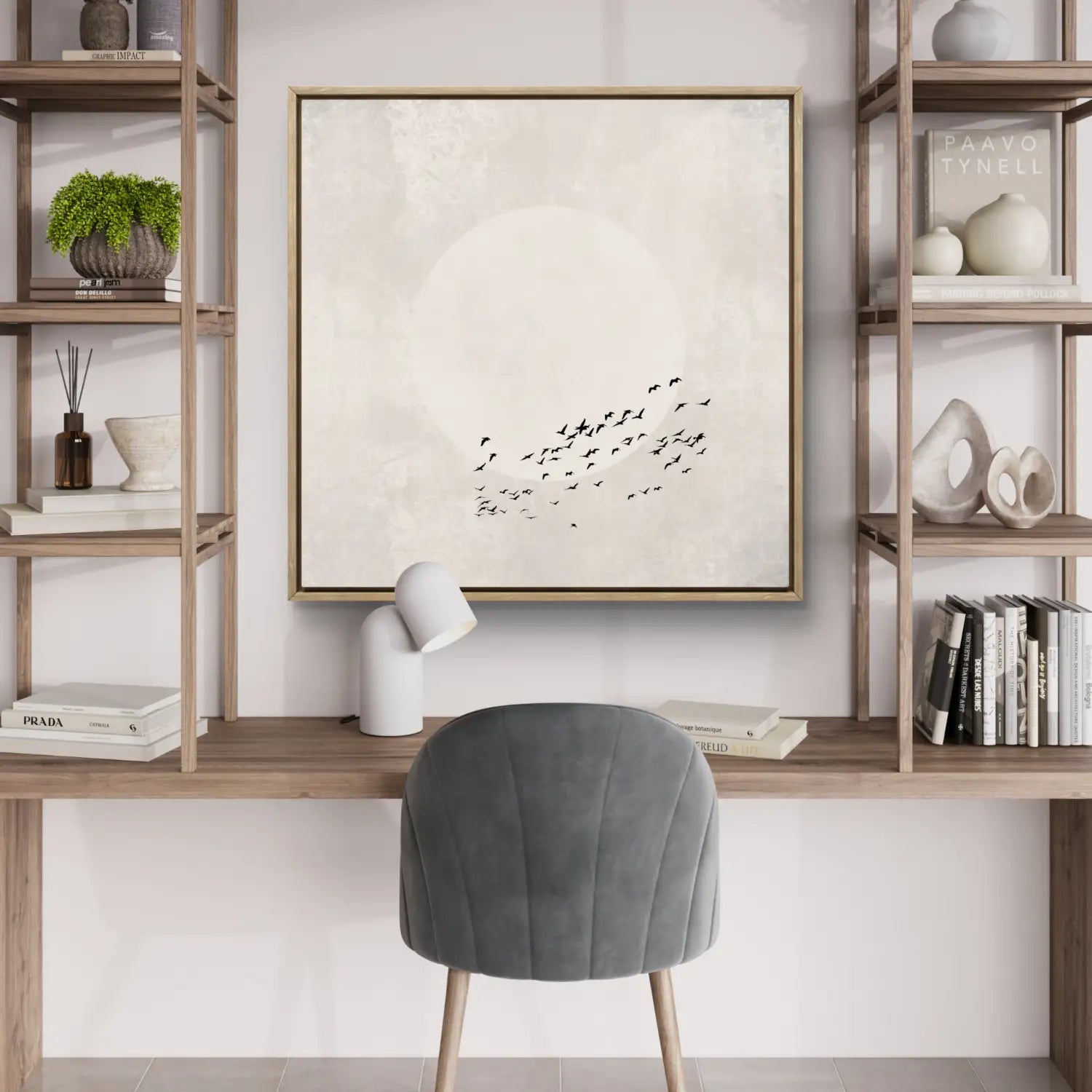 Beyond the light - Neutral Japandi Canvas Fine Art Print