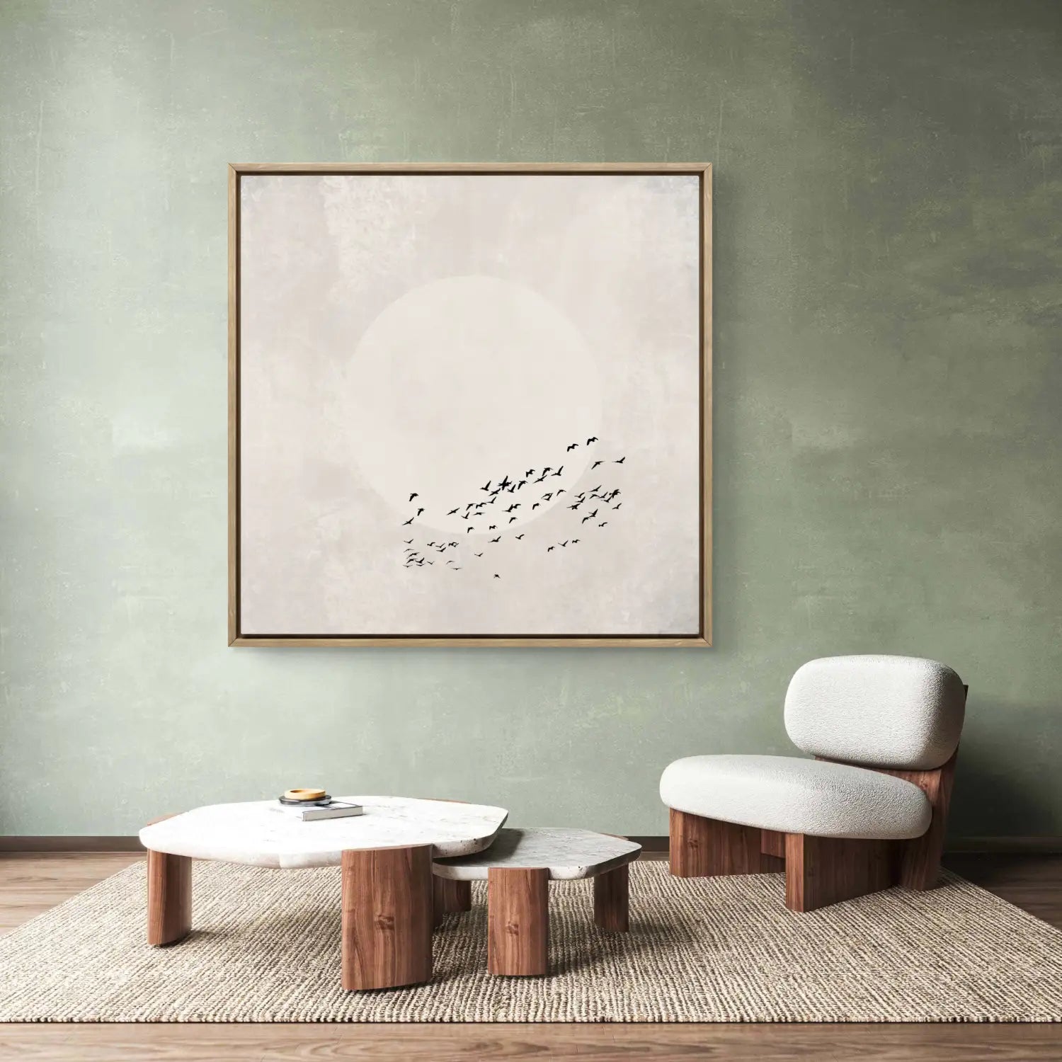 Beyond the light - Neutral Japandi Canvas Fine Art Print
