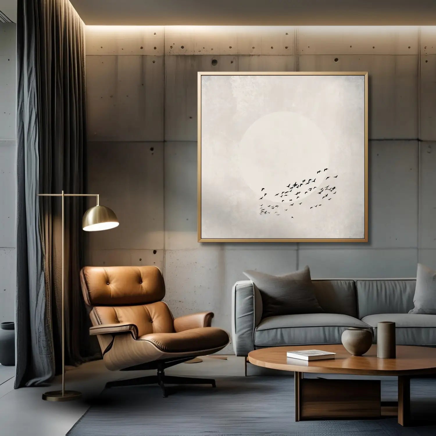 Beyond the light - Neutral Japandi Canvas Fine Art Print