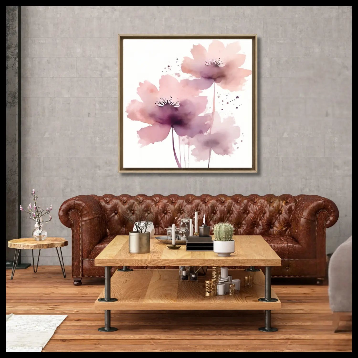 Awakening I - Modern floral canvas art for cosy bedroom