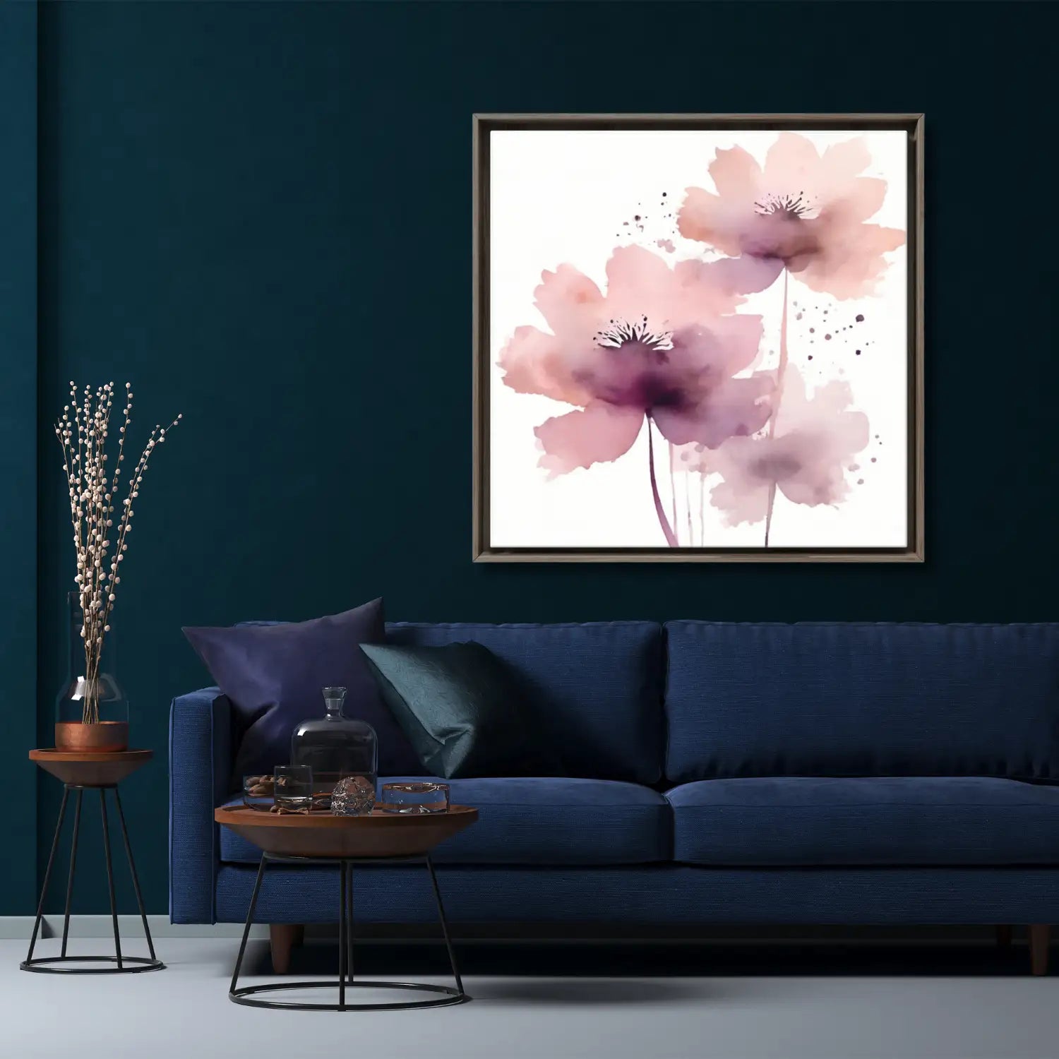 Awakening I - Modern floral canvas art for cosy bedroom