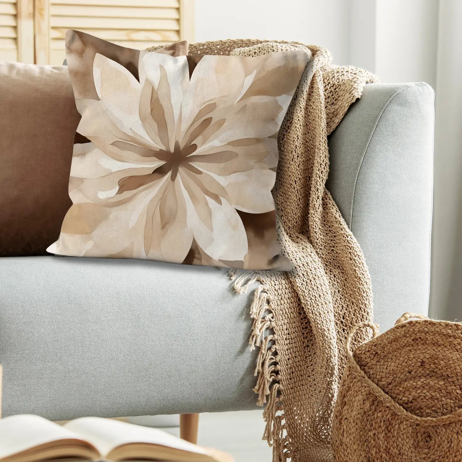 Bloom - Suede accent pillow for couch