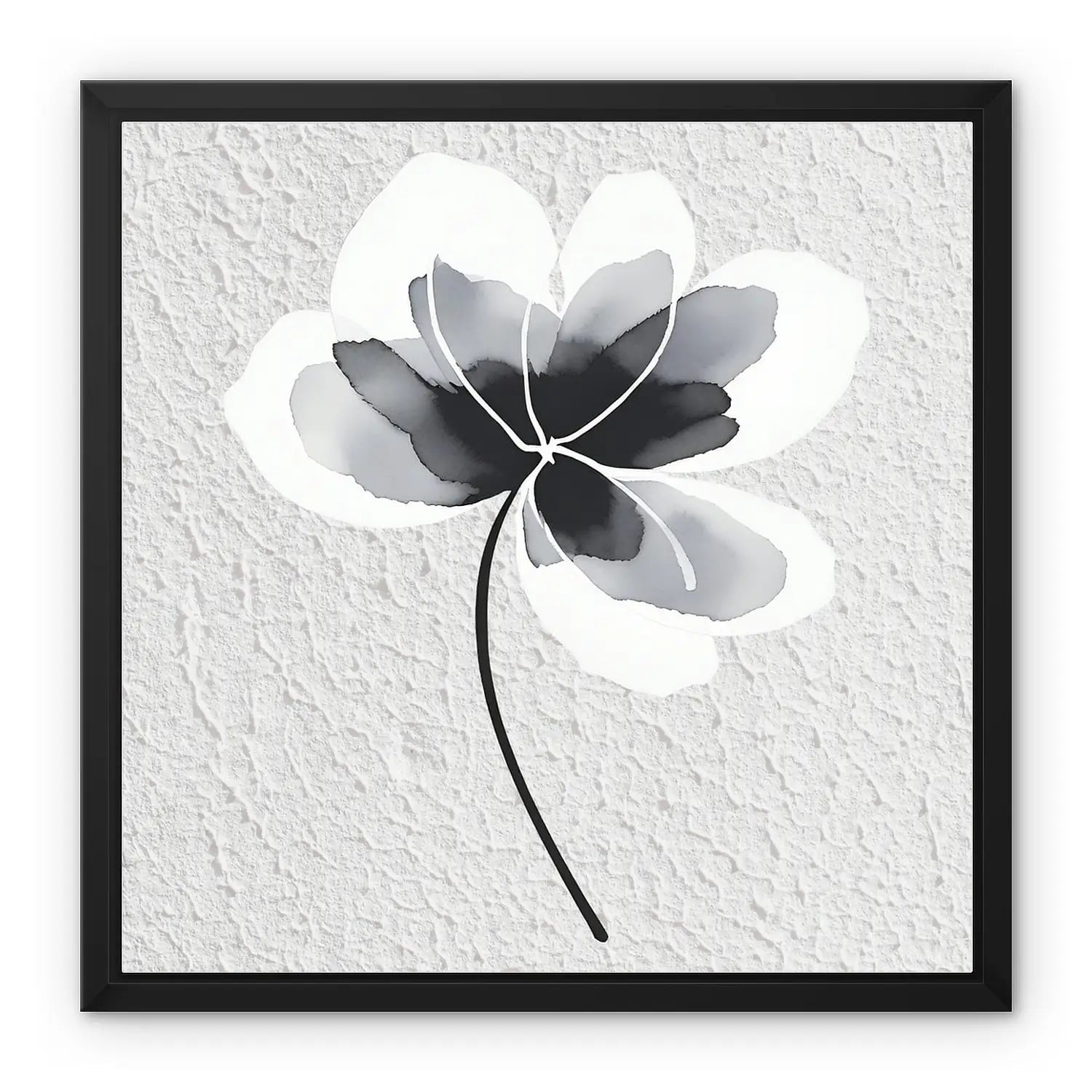 Impermanent - Floral black and white canvas wall art