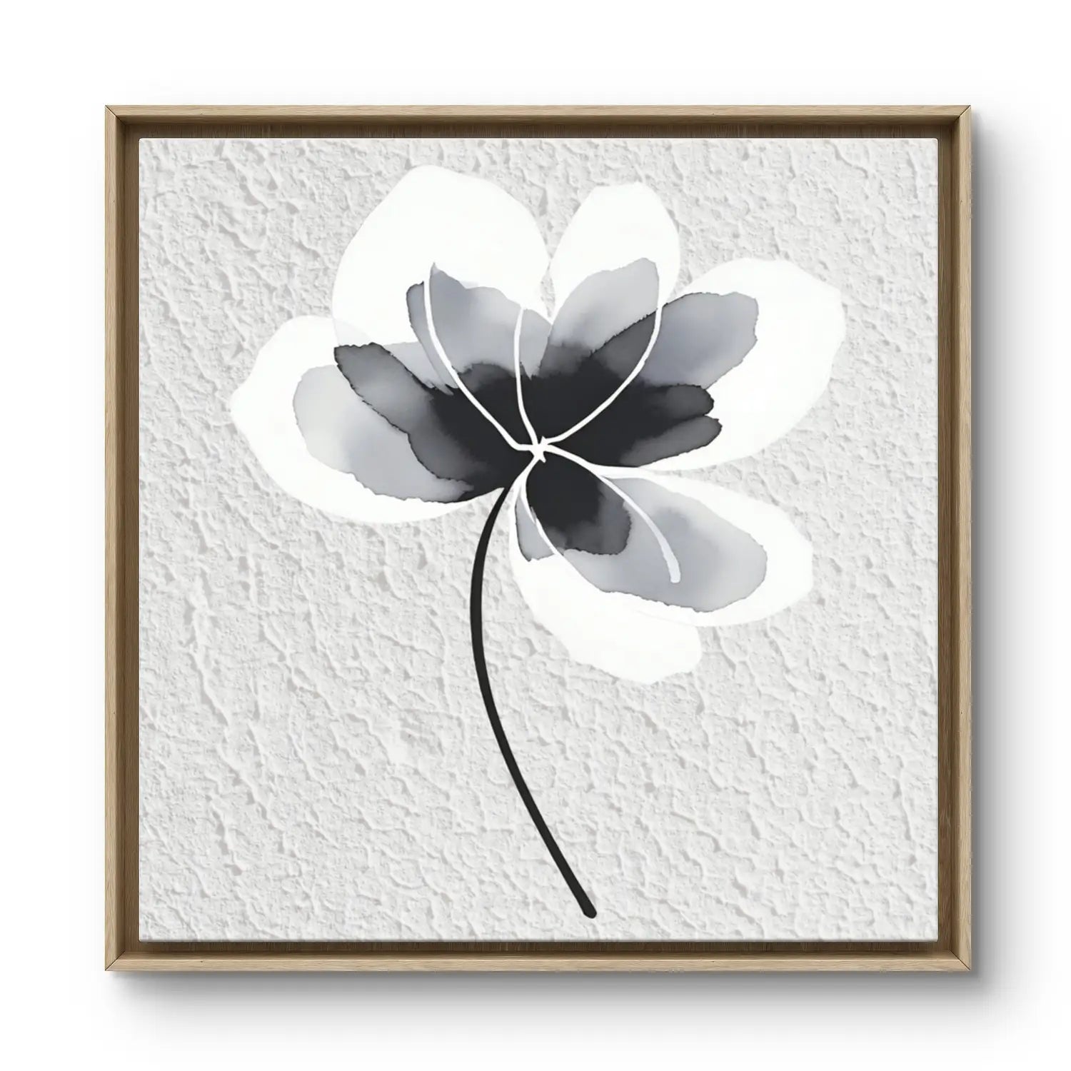 Impermanent - Floral black and white canvas wall art