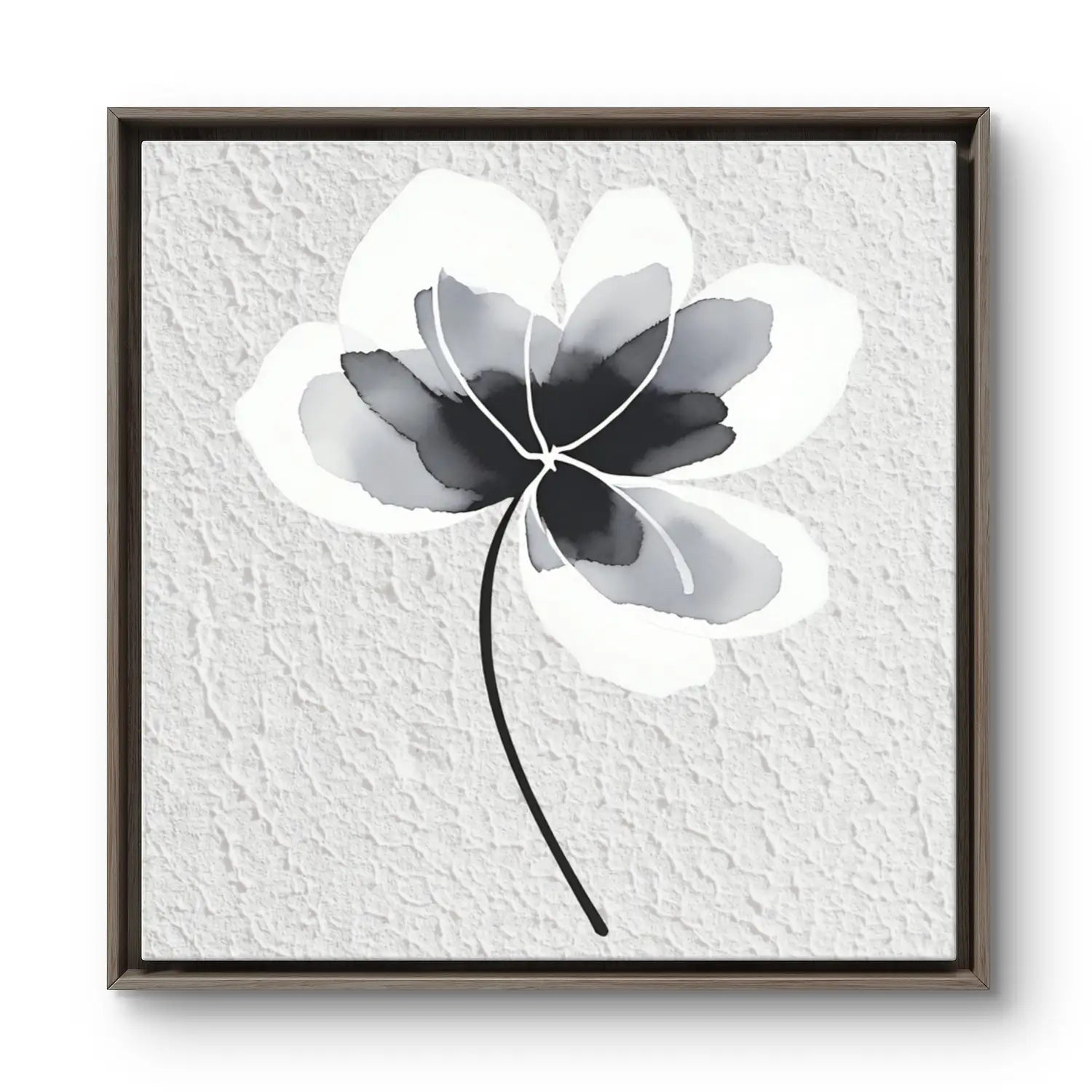 Impermanent - Floral black and white canvas wall art