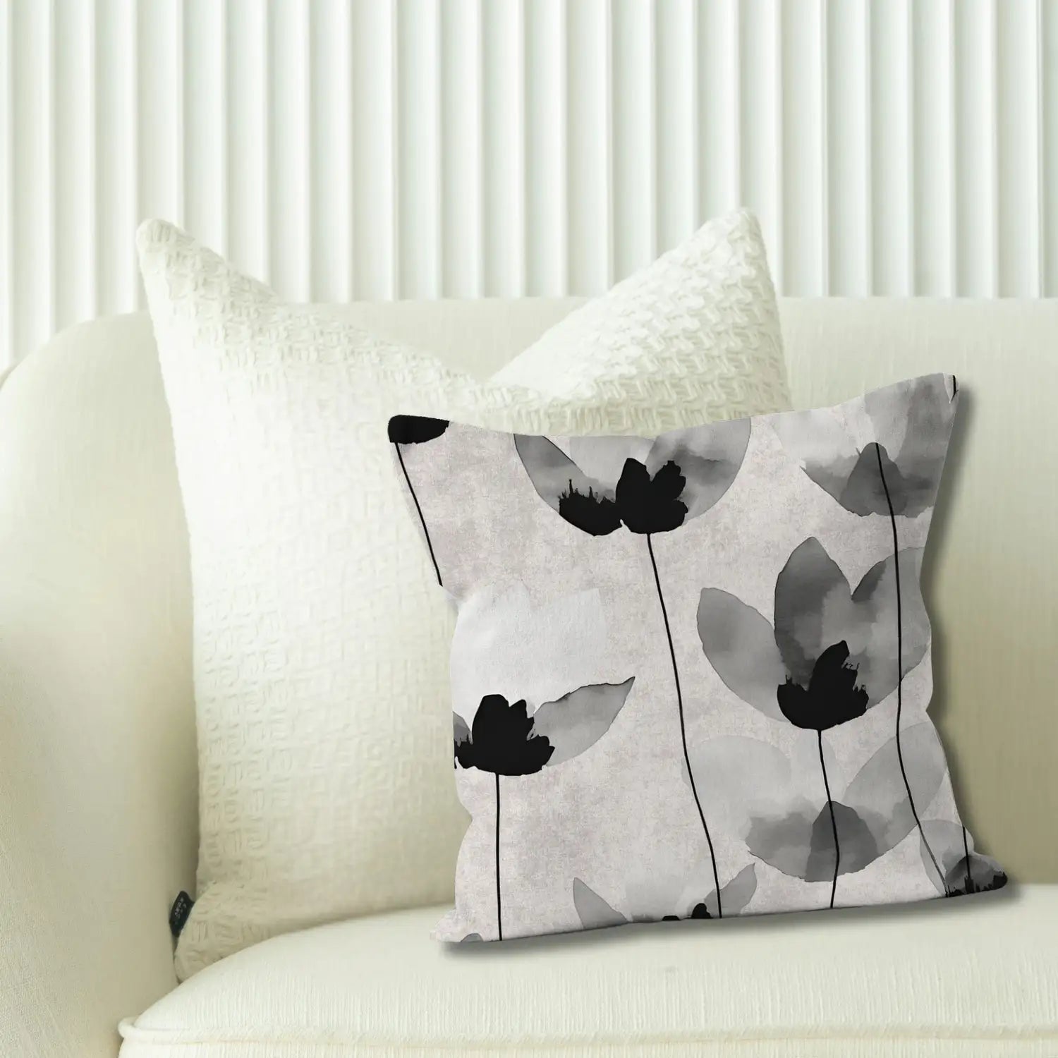 Mellow - Wabi Sabi sofa cushion in black and white