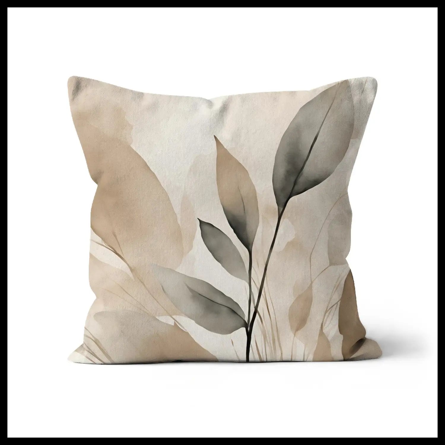 Morning Light - Beige linen throw pillow