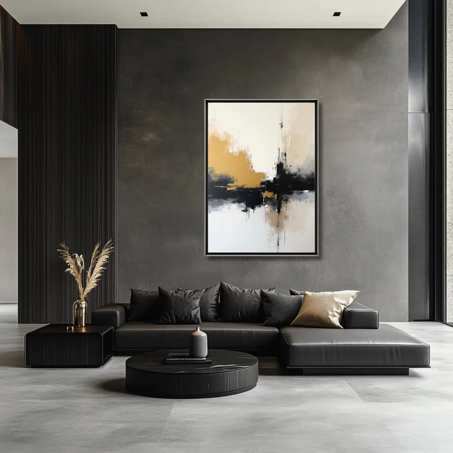 Luxurious Elegance - Modern minimalist abstract black and white digital art