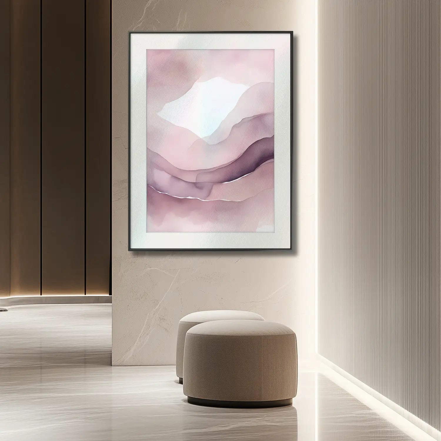 Romantisches Flüstern – Kunstdruck in Blush und Lila