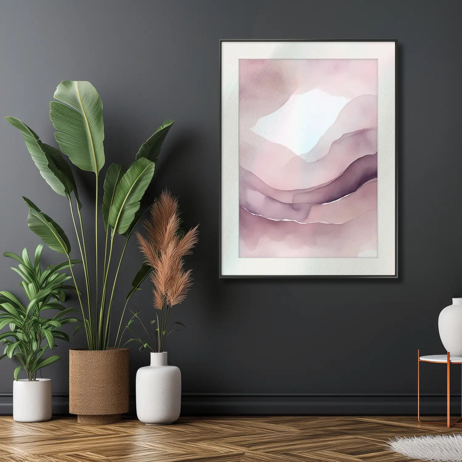 Romantisches Flüstern – Kunstdruck in Blush und Lila