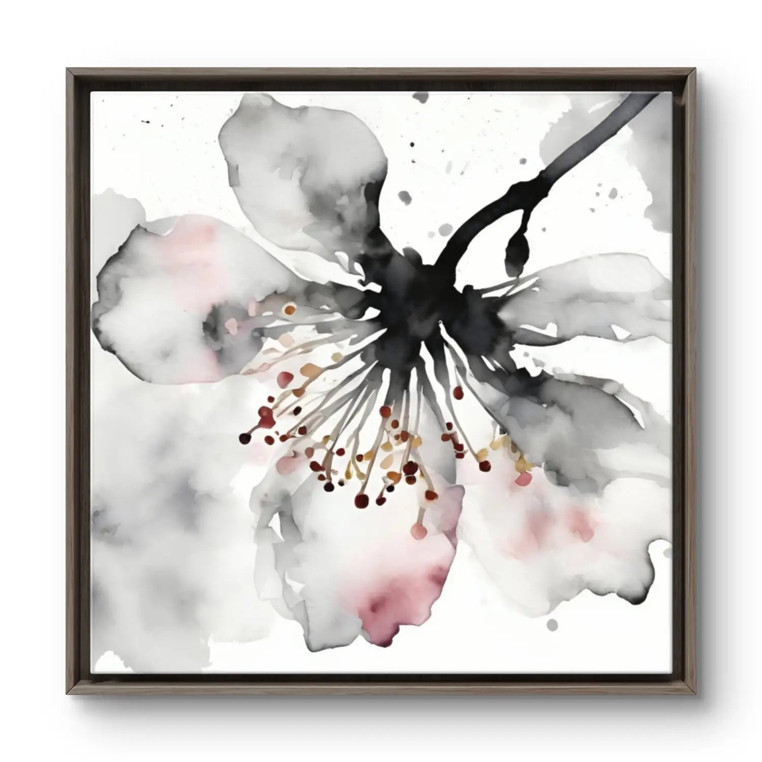 Sakura Whisper – Japandi schwarz-weiße Wandkunst 