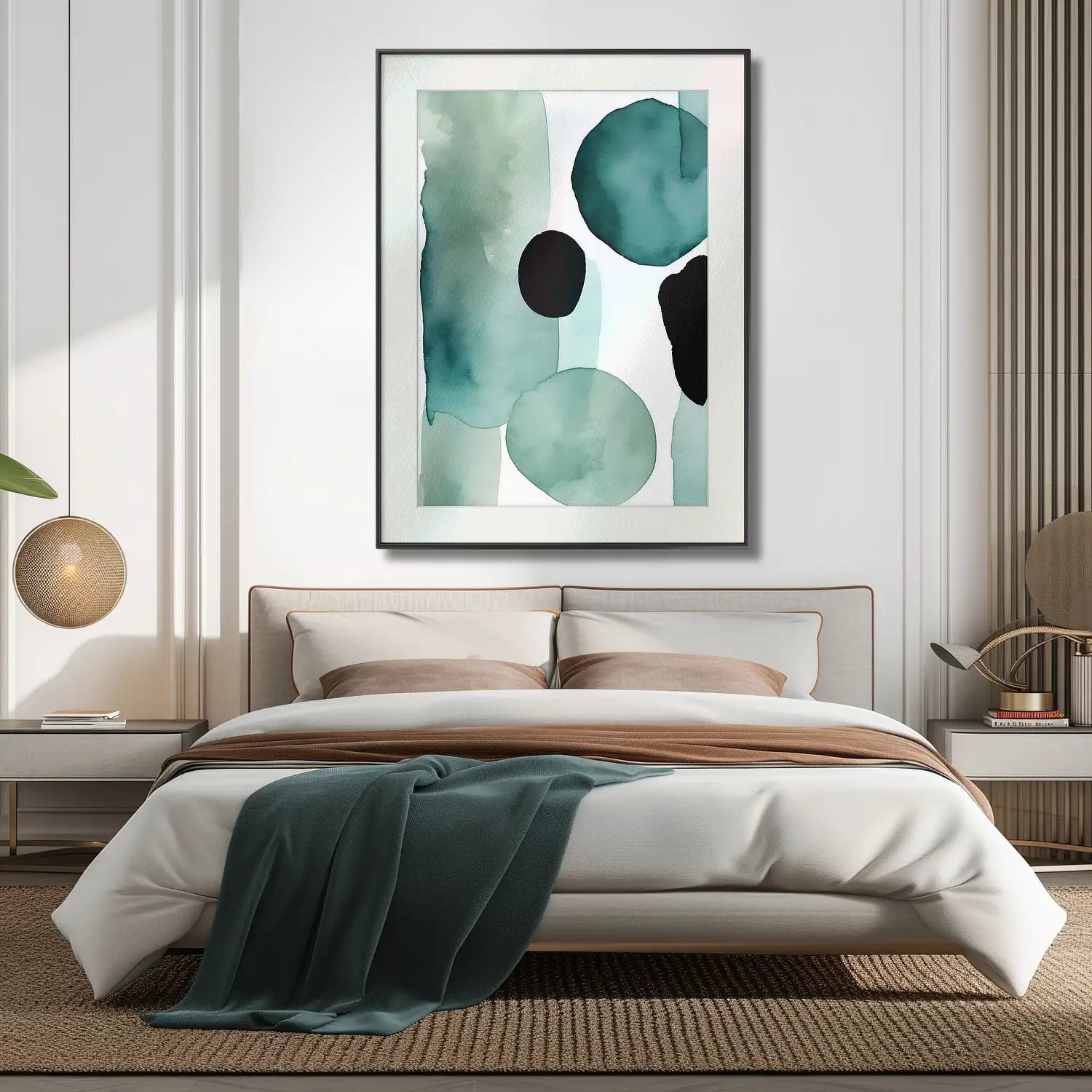 Serene Oasis – Beruhigendes Kunstwerk in Blaugrün und Türkis